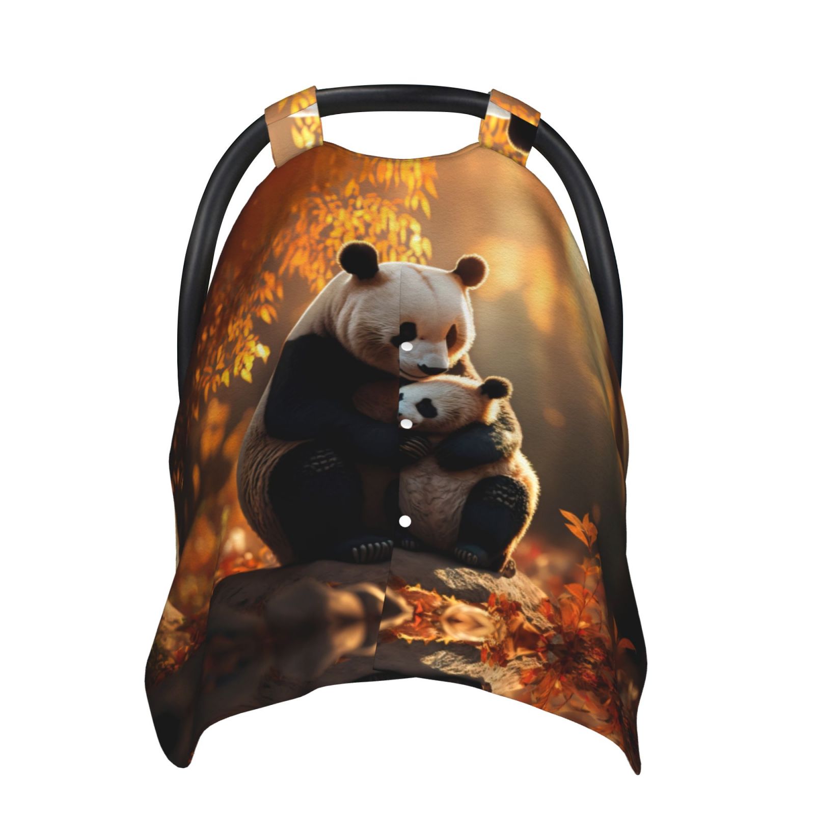 Car Seat Cover Baby - Maple Forest Panda Breathable Infant Car Seat Cover for Baby Carseat, Lightweight Comfort Baby Essentials Must Haves Newborn Stuff for Girl Boy