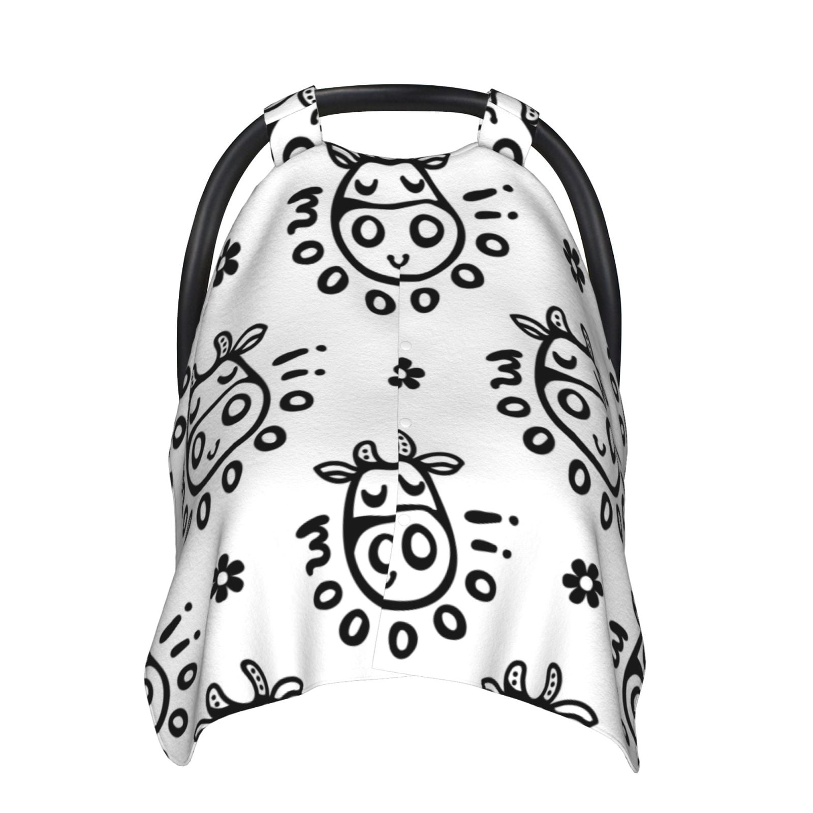 Car Seat Cover Baby - Minimalist Lines Cute Cow Head Breathable Infant Car Seat Cover for Baby Carseat, Lightweight Comfort Baby Essentials Must Haves Newborn Stuff for Girl Boy
