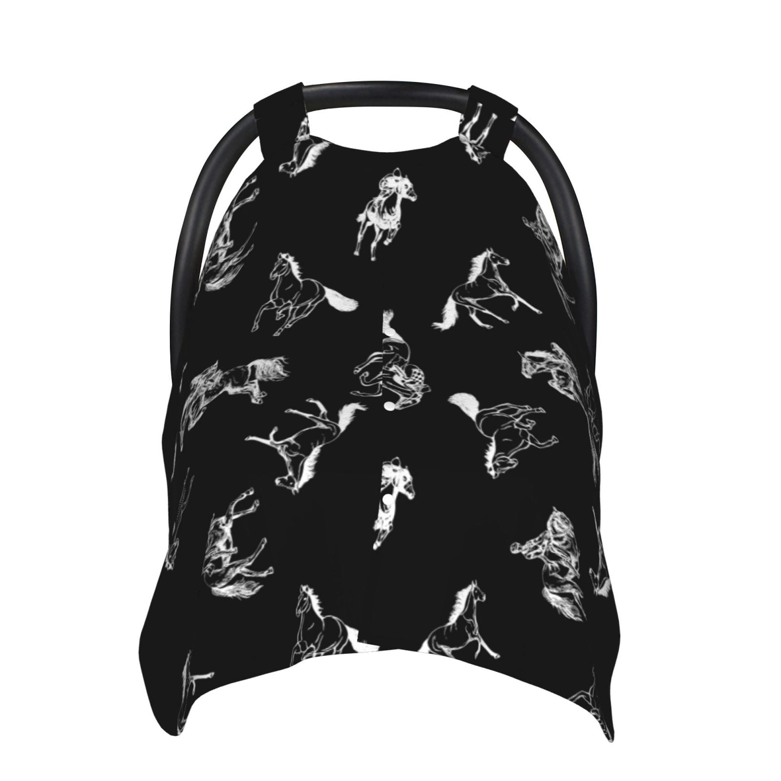 Car Seat Cover Baby - Minimalist Sketch Knight Horse Breathable Infant Car Seat Cover for Baby Carseat, Lightweight Comfort Baby Essentials Must Haves Newborn Stuff for Girl Boy