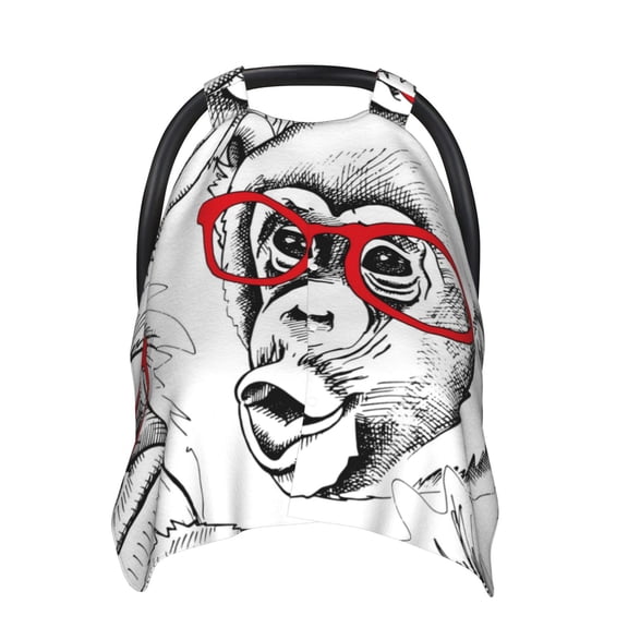 Car Seat Cover Baby - Monkey Breathable Infant Car Seat Cover for Baby Carseat, Lightweight Comfort Baby Essentials Must Haves Newborn Stuff for Girl Boy