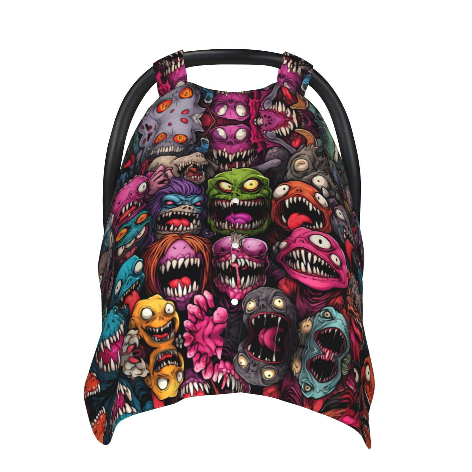 Car Seat Cover Baby - Monstrous Cartoon Characters Breathable Infant Car Seat Cover for Baby Carseat, Lightweight Comfort Baby Essentials Must Haves Newborn Stuff for Girl Boy