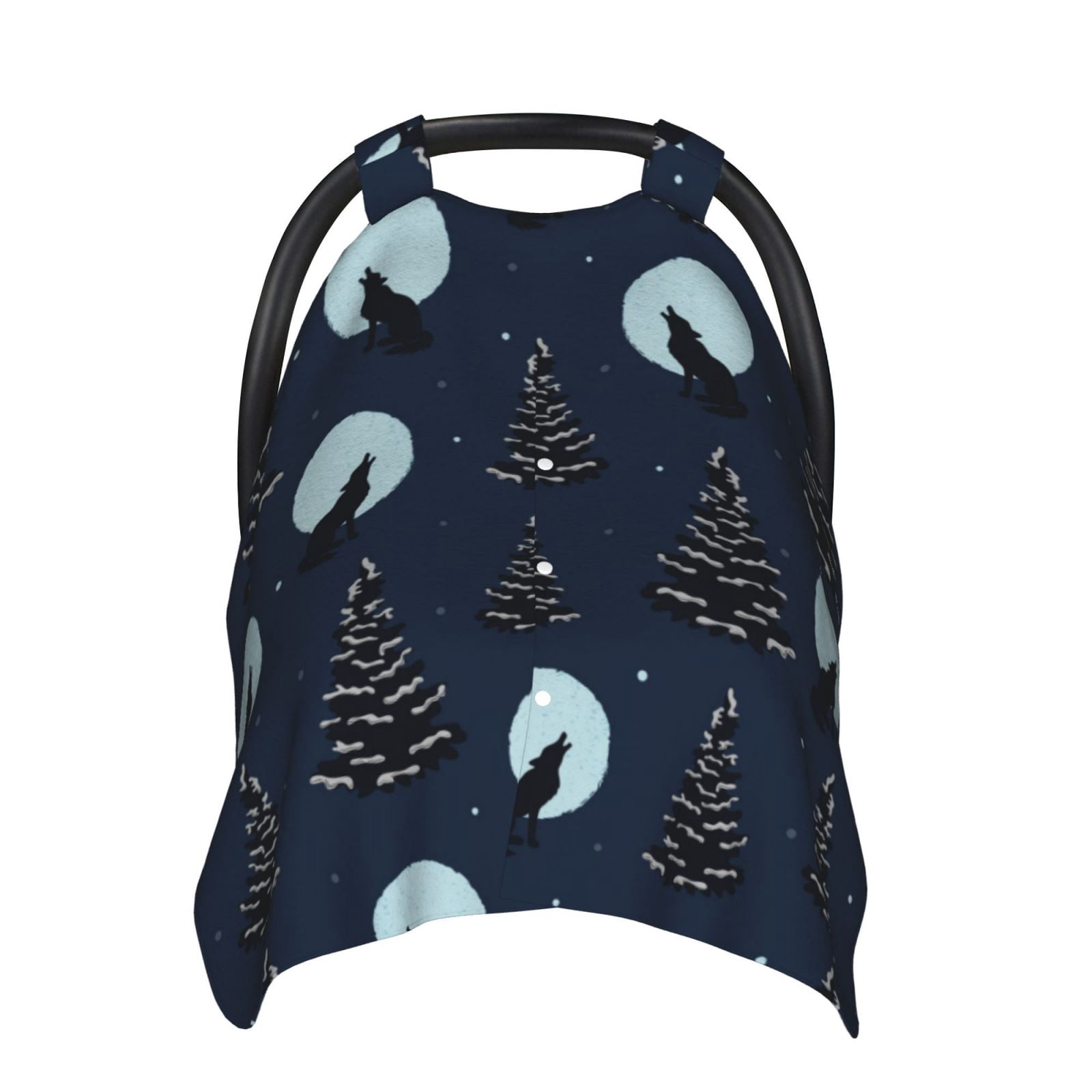 Car Seat Cover Baby - Night Forest Wolf Breathable Infant Car Seat Cover for Baby Carseat, Lightweight Comfort Baby Essentials Must Haves Newborn Stuff for Girl Boy