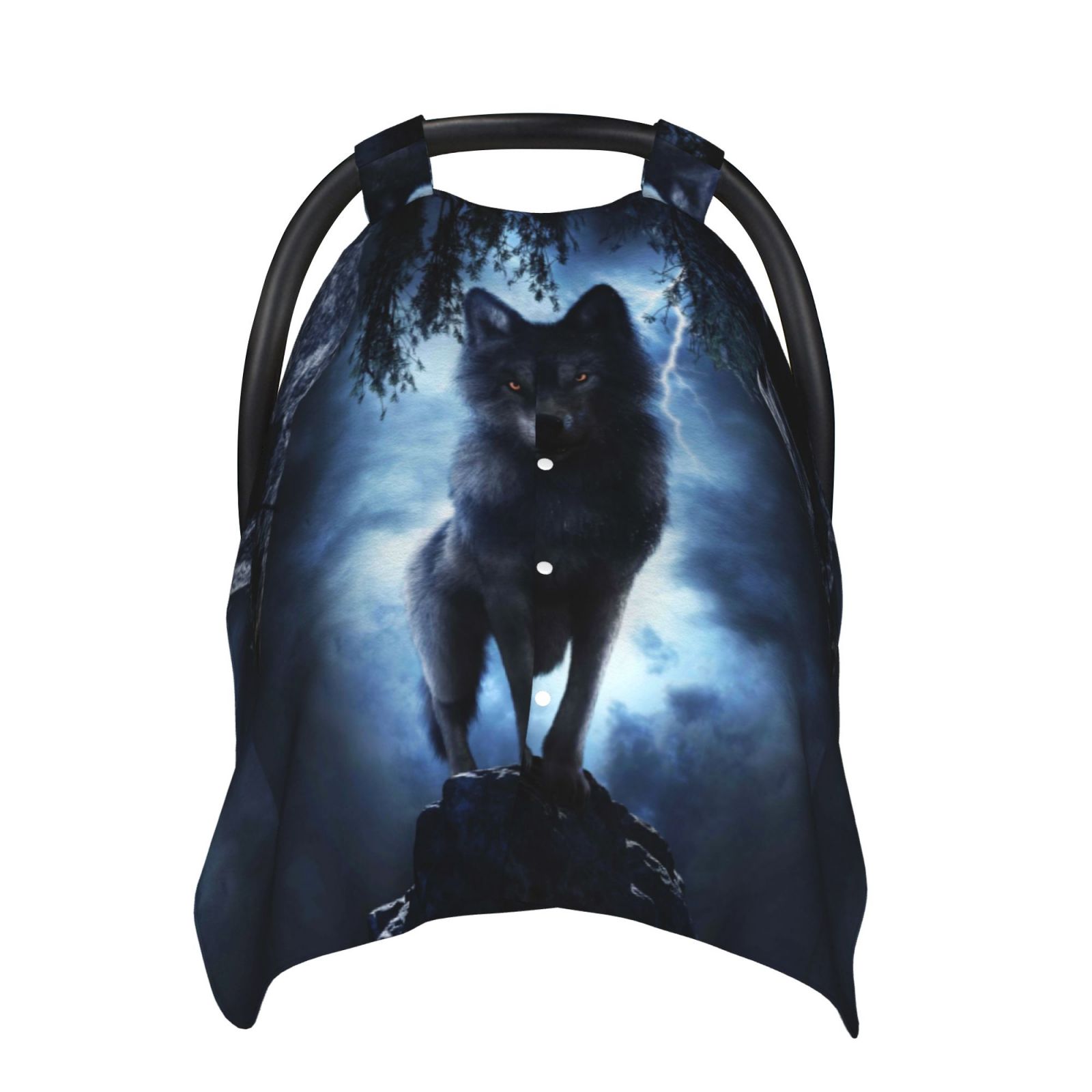 Car Seat Cover Baby - Night Scene of Wolves Breathable Infant Car Seat Cover for Baby Carseat, Lightweight Comfort Baby Essentials Must Haves Newborn Stuff for Girl Boy