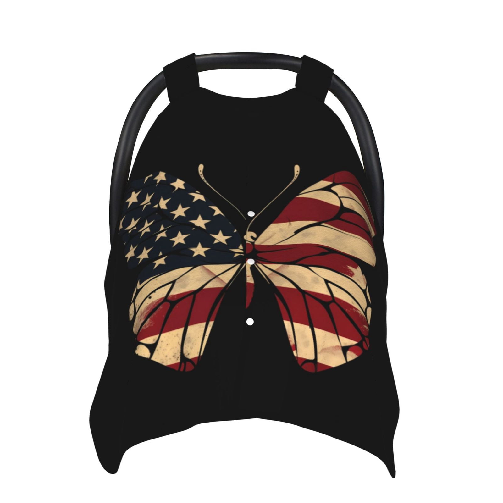 Car Seat Cover Baby - Patriotic USA Butterfly Art Breathable Infant Car Seat Cover for Baby Carseat, Lightweight Comfort Baby Essentials Must Haves Newborn Stuff for Girl Boy