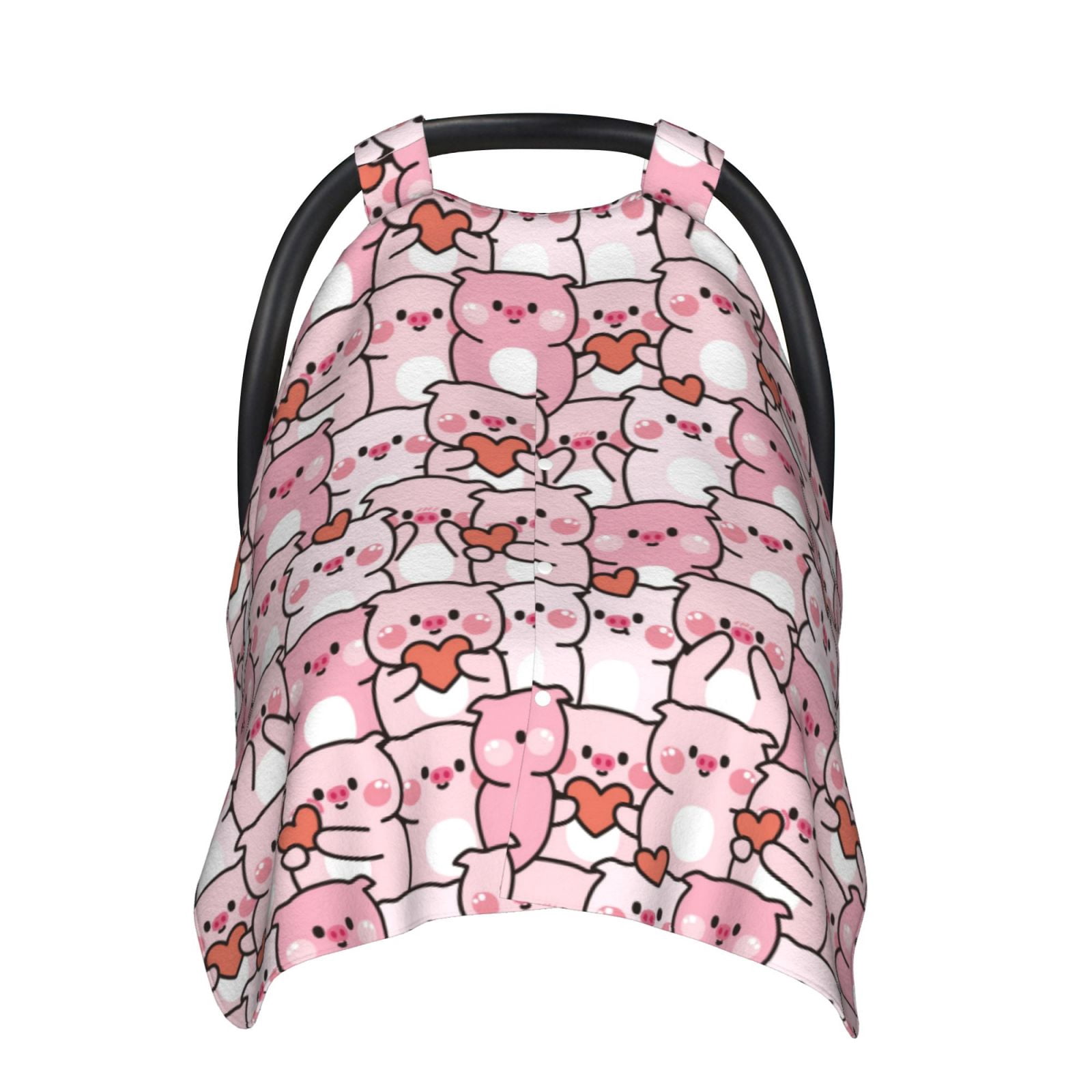 Car Seat Cover Baby - Pink Cute Pig Love Breathable Infant Car Seat Cover for Baby Carseat, Lightweight Comfort Baby Essentials Must Haves Newborn Stuff for Girl Boy