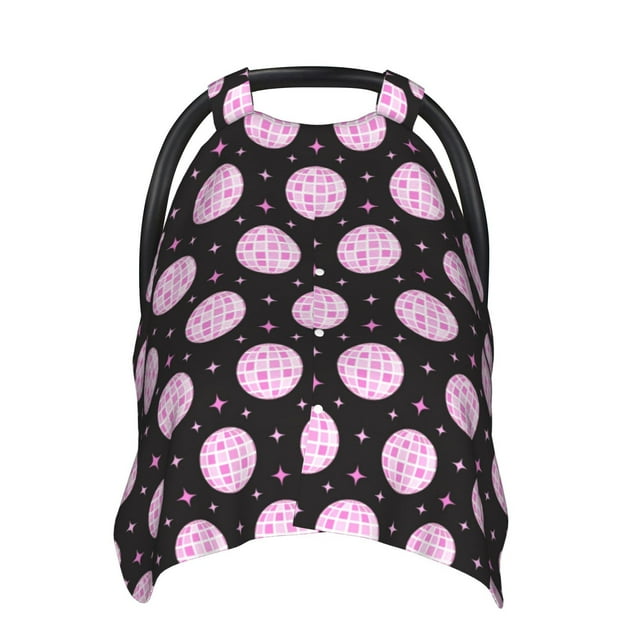 Car Seat Cover Baby, Pink Groovy Disco Ball Baby Car Seat Cover for