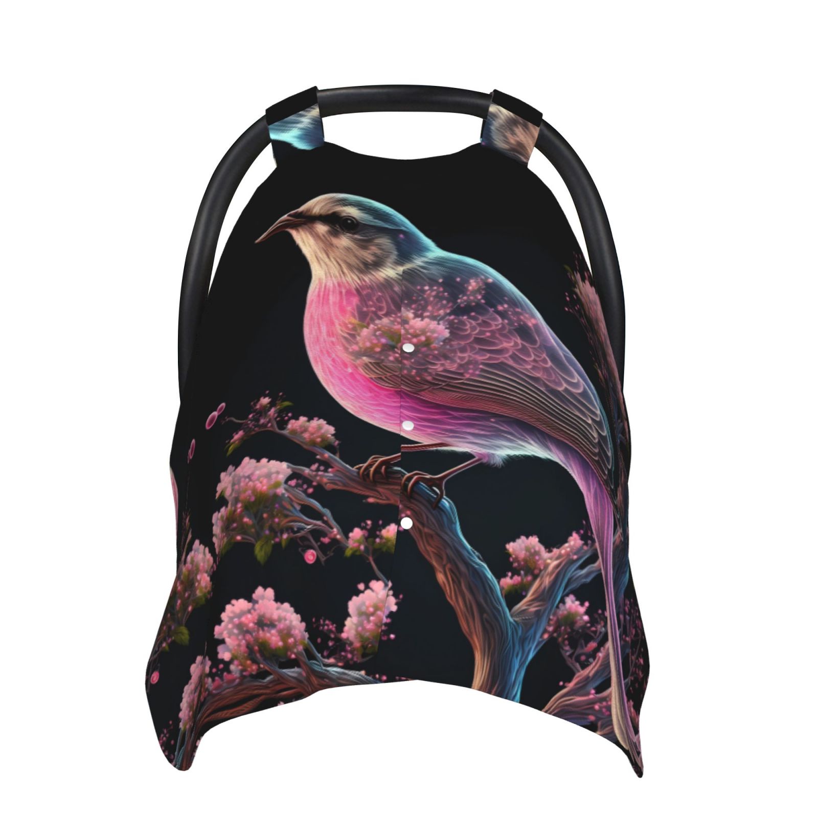 Car Seat Cover Baby - Pink Patterned Bird 2 Breathable Infant Car Seat Cover for Baby Carseat, Lightweight Comfort Baby Essentials Must Haves Newborn Stuff for Girl Boy