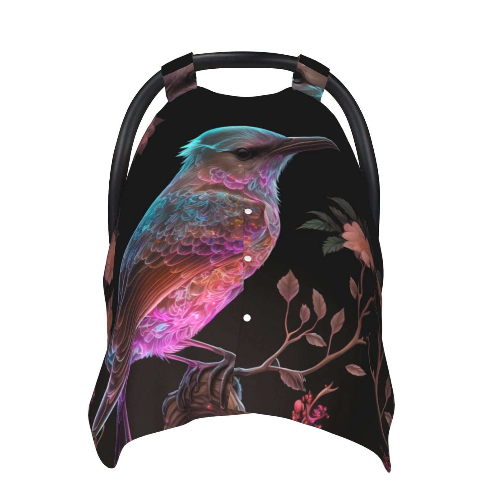 Car Seat Cover Baby - Pink Patterned Bird A Breathable Infant Car Seat Cover for Baby Carseat, Lightweight Comfort Baby Essentials Must Haves Newborn Stuff for Girl Boy