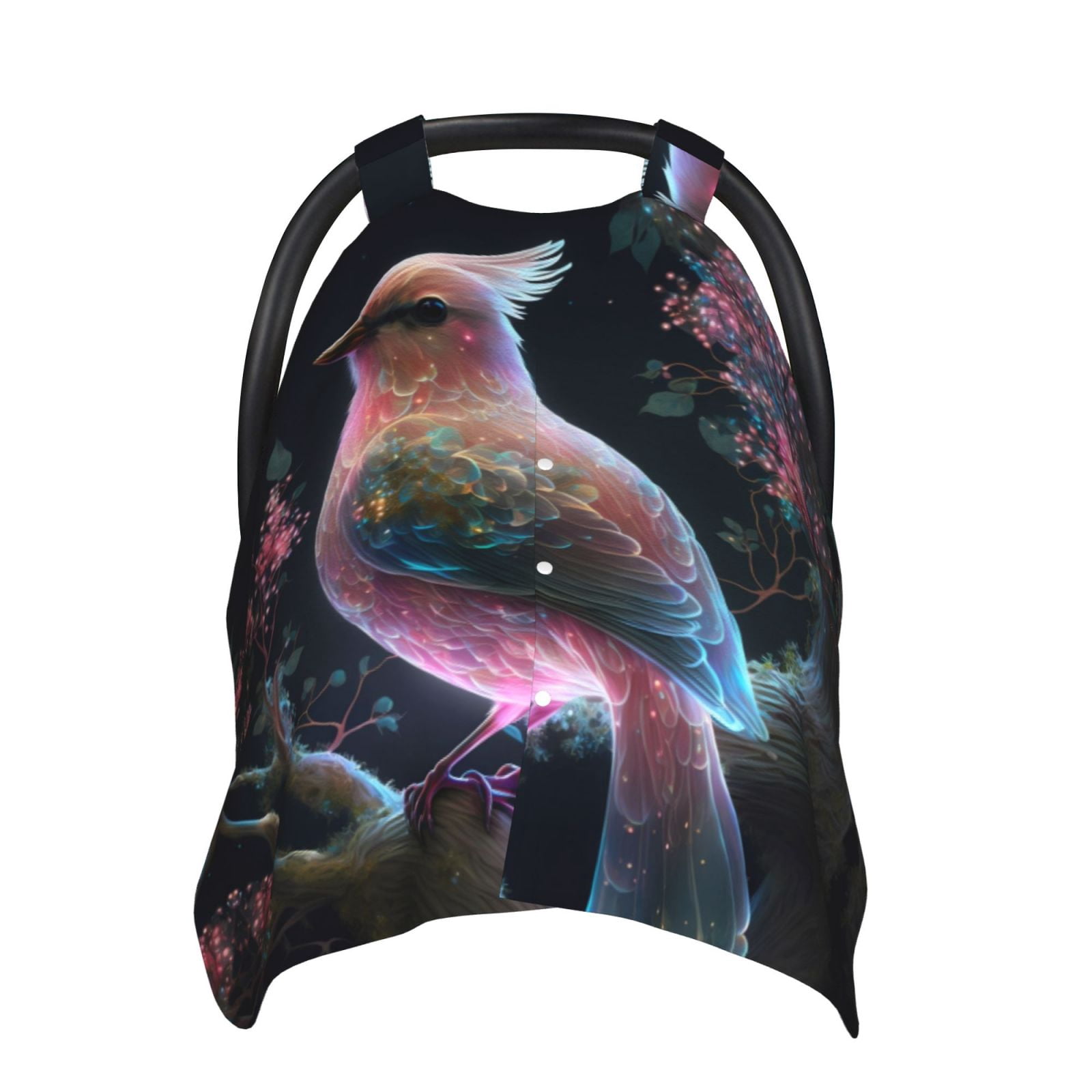 Car Seat Cover Baby - Pink Patterned Bird B Breathable Infant Car Seat Cover for Baby Carseat, Lightweight Comfort Baby Essentials Must Haves Newborn Stuff for Girl Boy