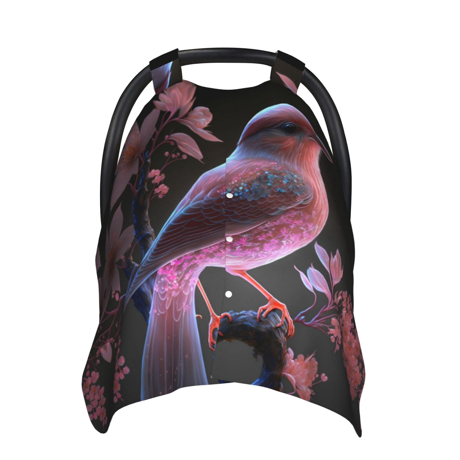 Car Seat Cover Baby - Pink Patterned Bird Breathable Infant Car Seat Cover for Baby Carseat, Lightweight Comfort Baby Essentials Must Haves Newborn Stuff for Girl Boy