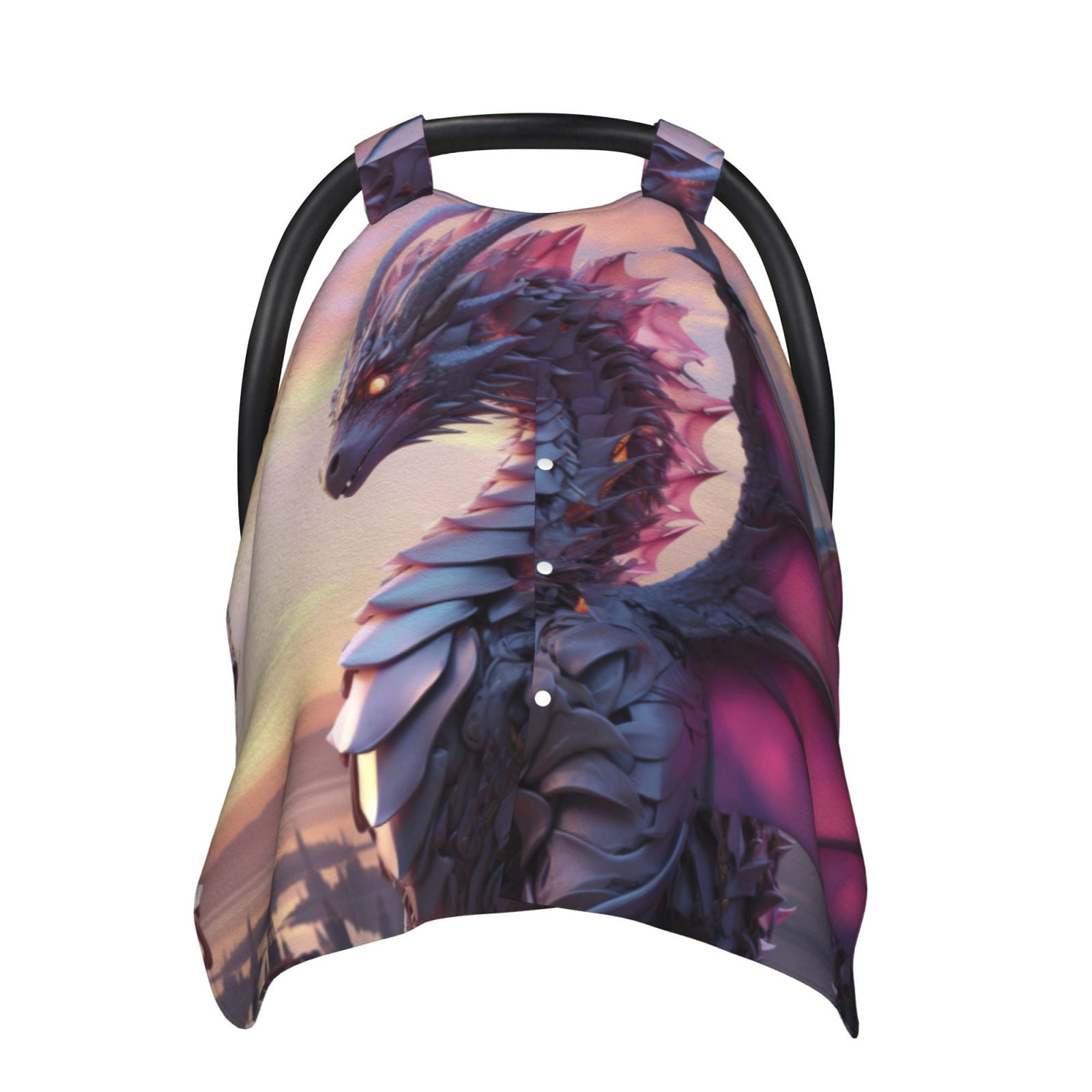 Car Seat Cover Baby - Pink Silver Dragon Breathable Infant Car Seat Cover for Baby Carseat, Lightweight Comfort Baby Essentials Must Haves Newborn Stuff for Girl Boy