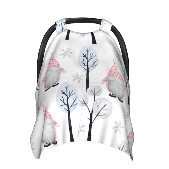 Car Seat Cover Baby - Pink oldman Winter Forest Breathable Infant Car Seat Cover for Baby Carseat, Lightweight Comfort Baby Essentials Must Haves Newborn Stuff for Girl Boy