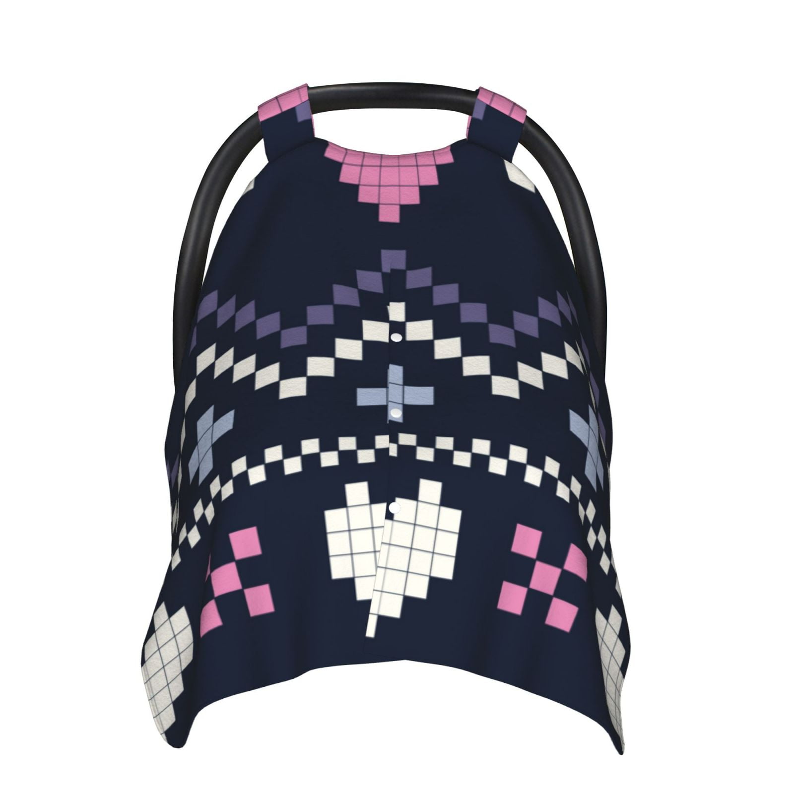 Car Seat Cover Baby - Pixel Heart Winter Breathable Infant Car Seat Cover for Baby Carseat, Lightweight Comfort Baby Essentials Must Haves Newborn Stuff for Girl Boy