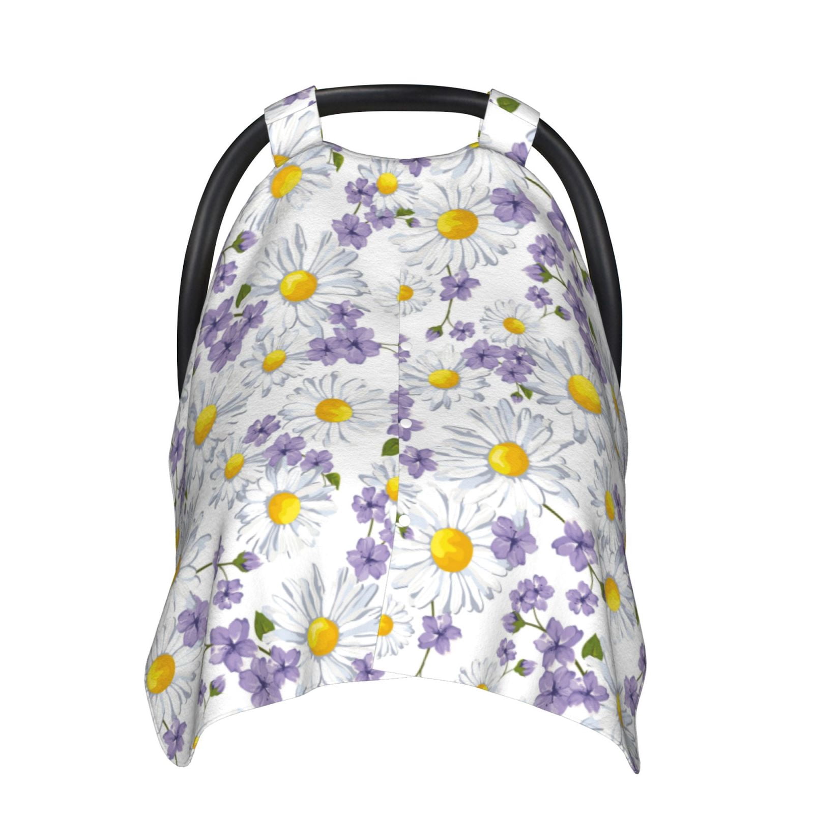 Car Seat Cover Baby - Purple White Daisies Flowers Breathable Infant Car Seat Cover for Baby Carseat, Lightweight Comfort Baby Essentials Must Haves Newborn Stuff for Girl Boy