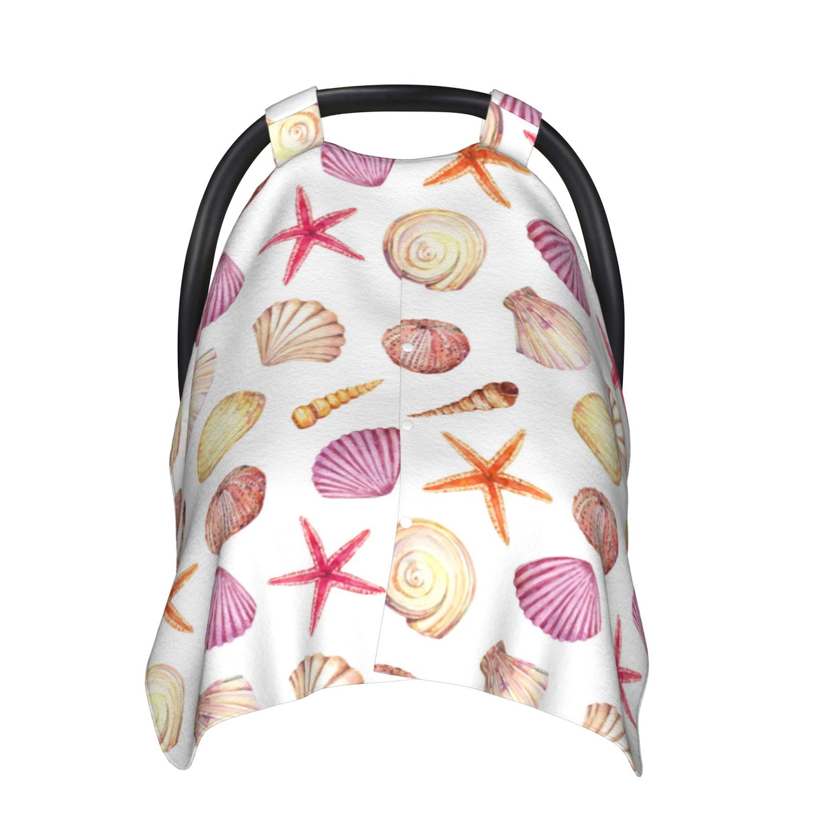 Car Seat Cover Baby - Purple White Shell Conch Breathable Infant Car Seat Cover for Baby Carseat, Lightweight Comfort Baby Essentials Must Haves Newborn Stuff for Girl Boy