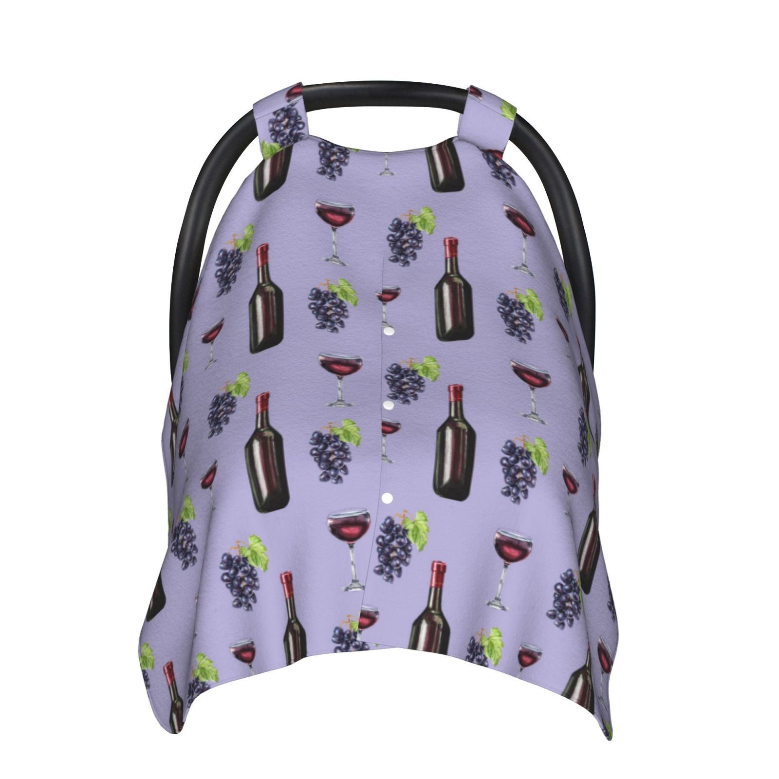 Car Seat Cover Baby - Purple Wine Element Pattern Breathable Infant Car Seat Cover for Baby Carseat, Lightweight Comfort Baby Essentials Must Haves Newborn Stuff for Girl Boy