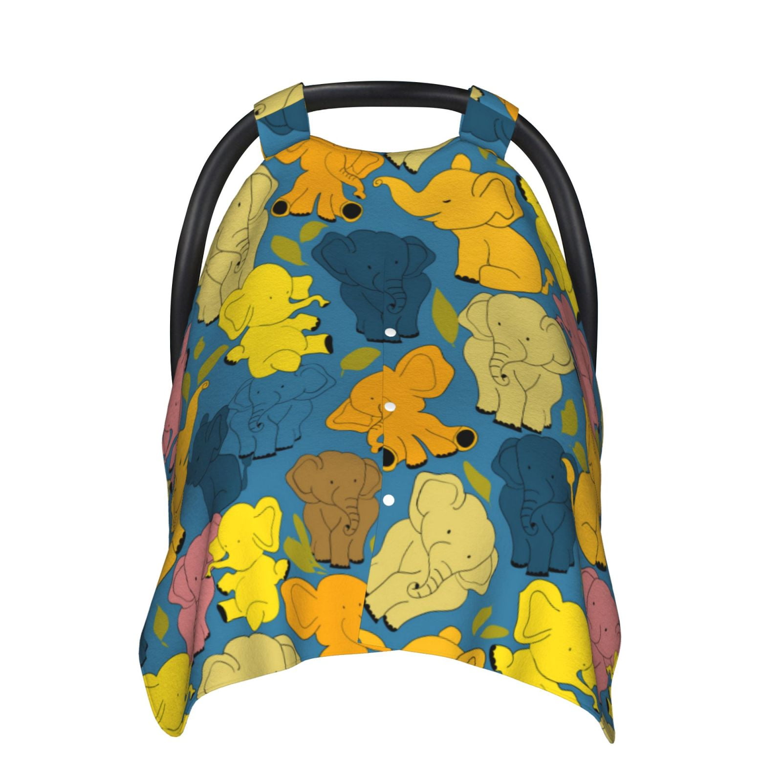 Car Seat Cover Baby - Retro Boho Elephants Breathable Infant Car Seat Cover for Baby Carseat, Lightweight Comfort Baby Essentials Must Haves Newborn Stuff for Girl Boy