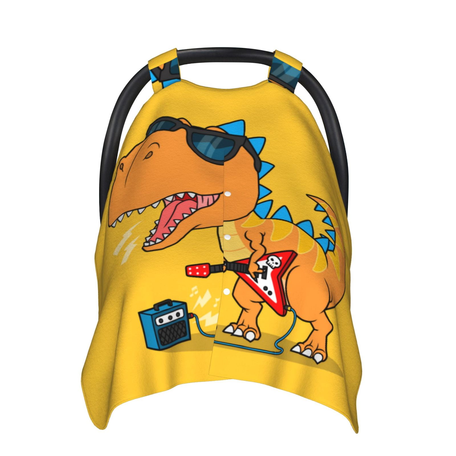 Car Seat Cover Baby, Rockstar Dinosaur Shopping Cart Cover for Baby