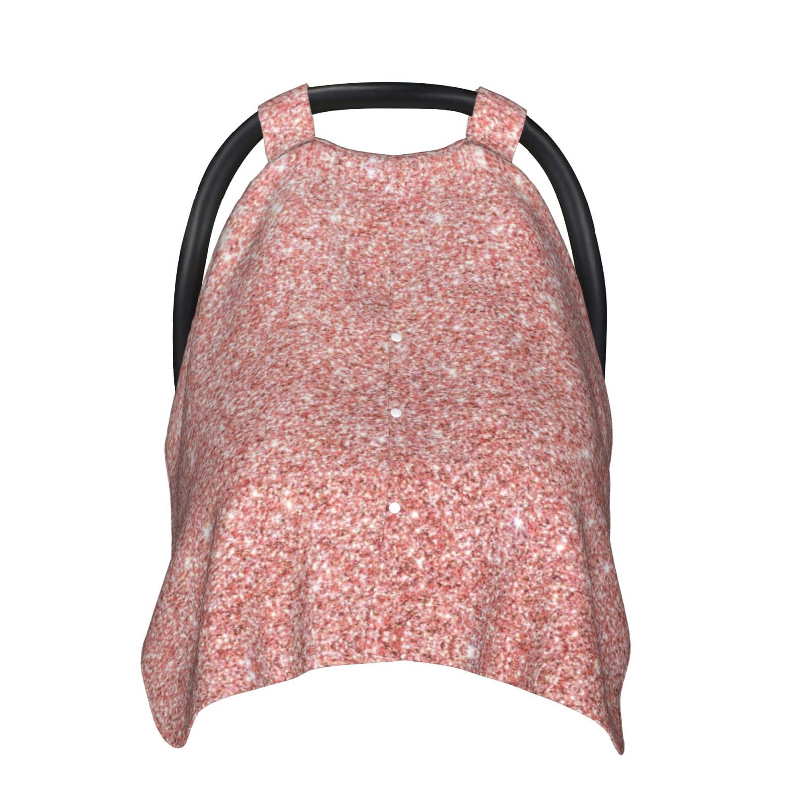 Car Seat Cover Baby - Rose Gold Pink Glitter Breathable Infant Car Seat Cover for Baby Carseat, Lightweight Comfort Baby Essentials Must Haves Newborn Stuff for Girl Boy