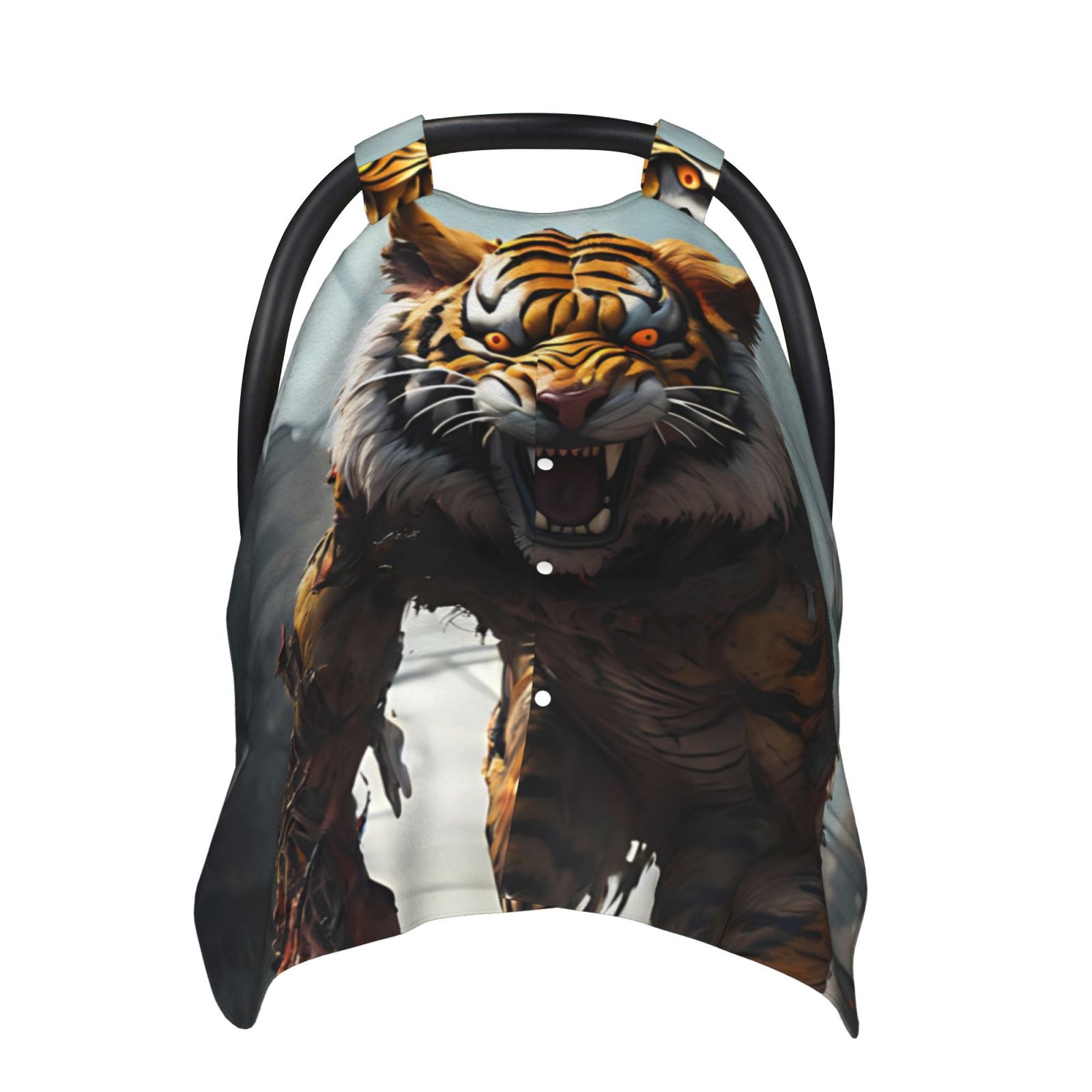 Car Seat Cover Baby - Ruins Tiger Warrior Breathable Infant Car Seat Cover for Baby Carseat, Lightweight Comfort Baby Essentials Must Haves Newborn Stuff for Girl Boy