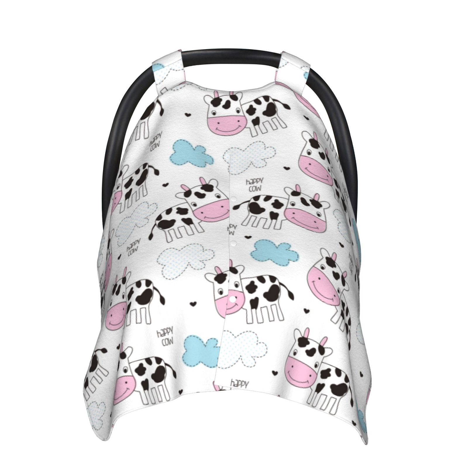 Car Seat Cover Baby - Simple Funny Cute Cow Breathable Infant Car Seat Cover for Baby Carseat, Lightweight Comfort Baby Essentials Must Haves Newborn Stuff for Girl Boy