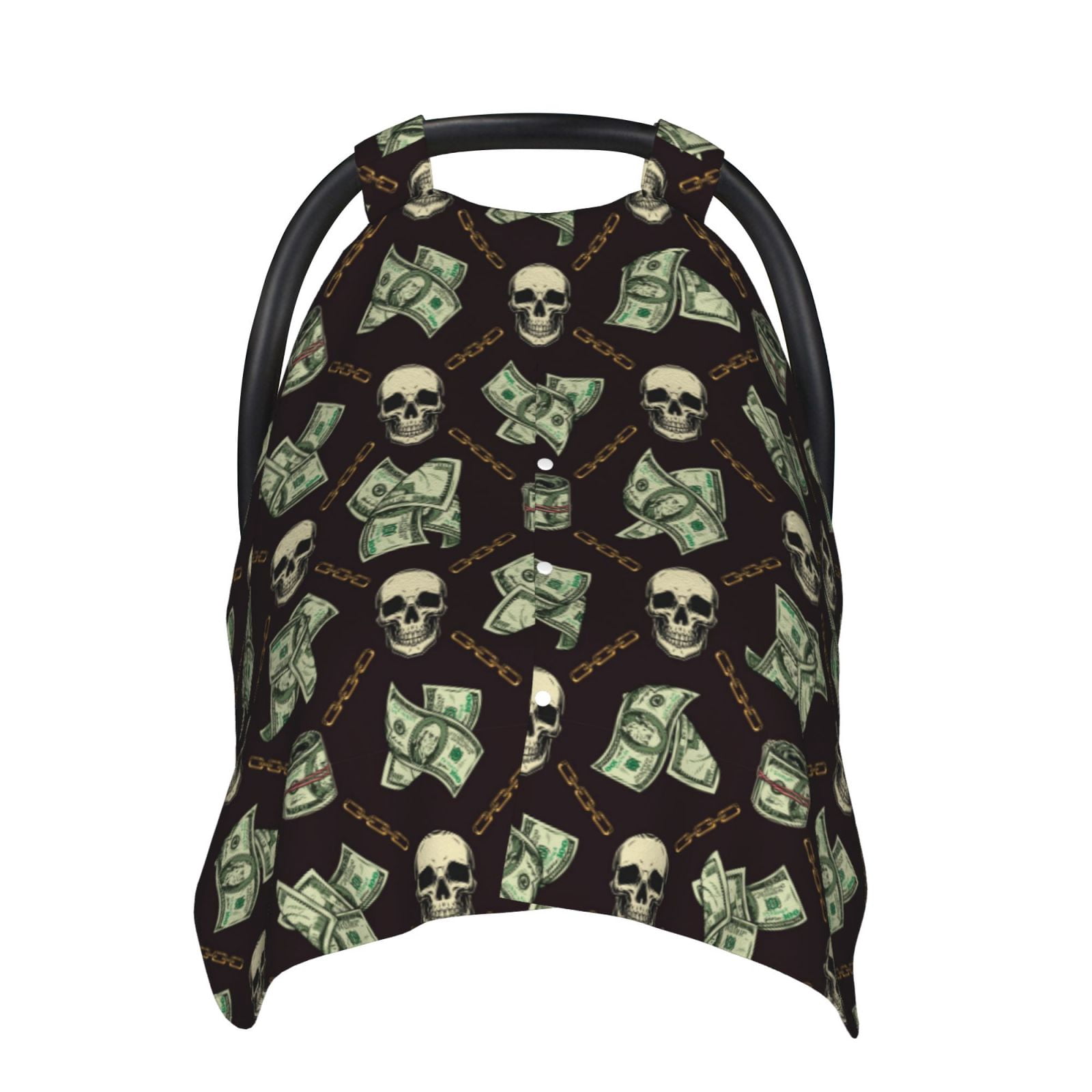 Car Seat Cover Baby - Skulls Gold Chains Dollar Breathable Infant Car Seat Cover for Baby Carseat, Lightweight Comfort Baby Essentials Must Haves Newborn Stuff for Girl Boy
