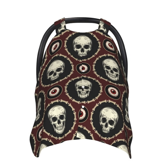 Car Seat Cover Baby - Skulls And Red Eyeballs Breathable Infant Car Seat Cover for Baby Carseat, Lightweight Comfort Baby Essentials Must Haves Newborn Stuff for Girl Boy