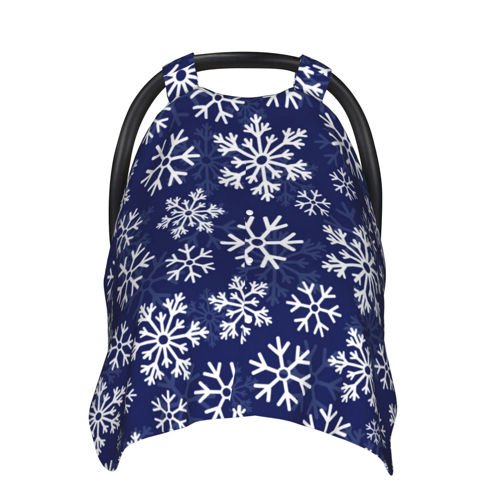 Car Seat Cover Baby - Snowflakes On Dark Blue Breathable Infant Car Seat Cover for Baby Carseat, Lightweight Comfort Baby Essentials Must Haves Newborn Stuff for Girl Boy