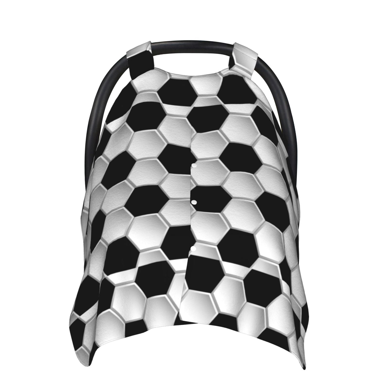 Car Seat Cover Baby - Soccer football black white print Breathable Infant Car Seat Cover for Baby Carseat, Lightweight Comfort Baby Essentials Must Haves Newborn Stuff for Girl Boy