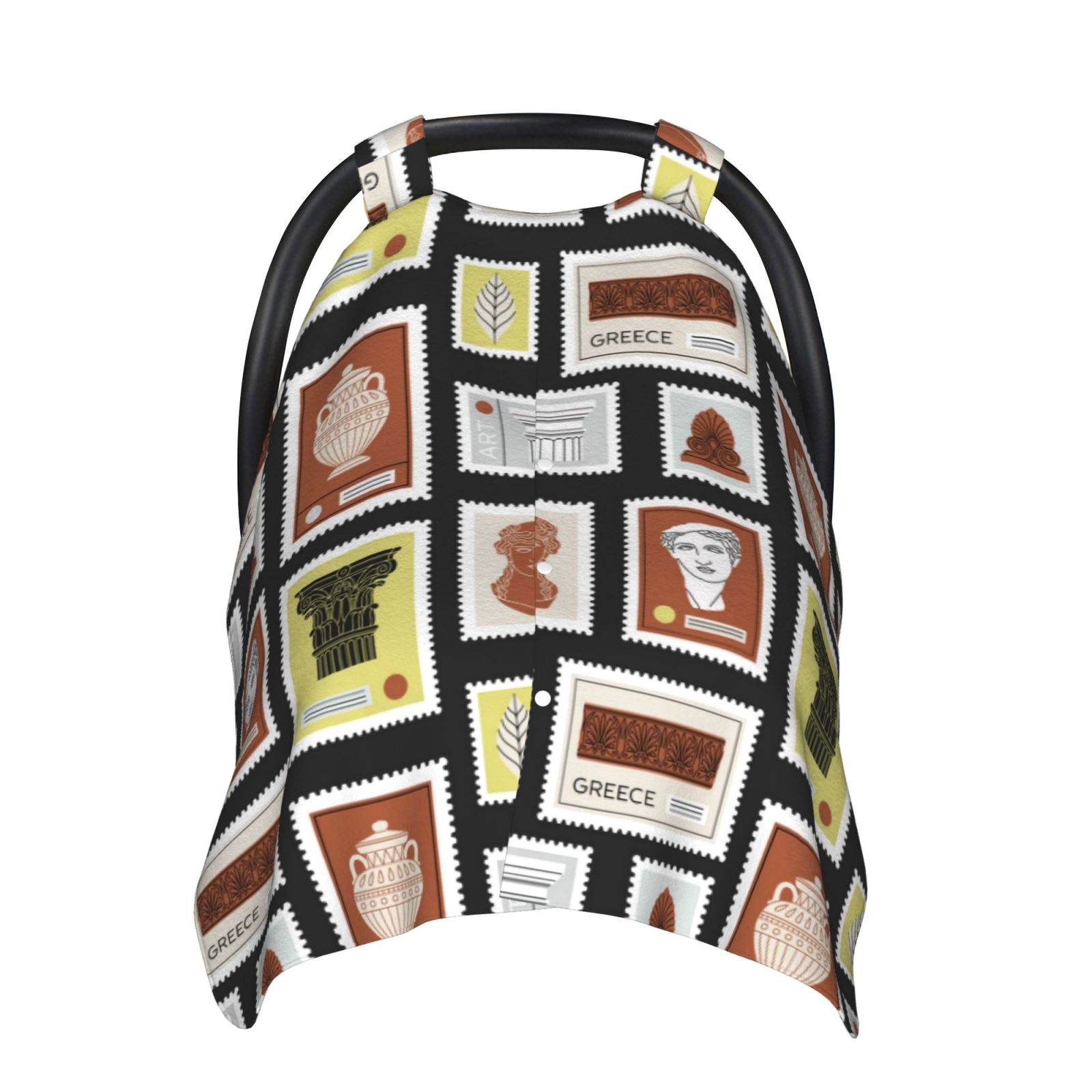 Car Seat Cover Baby - Stamp Pattern colorful Breathable Infant Car Seat Cover for Baby Carseat, Lightweight Comfort Baby Essentials Must Haves Newborn Stuff for Girl Boy