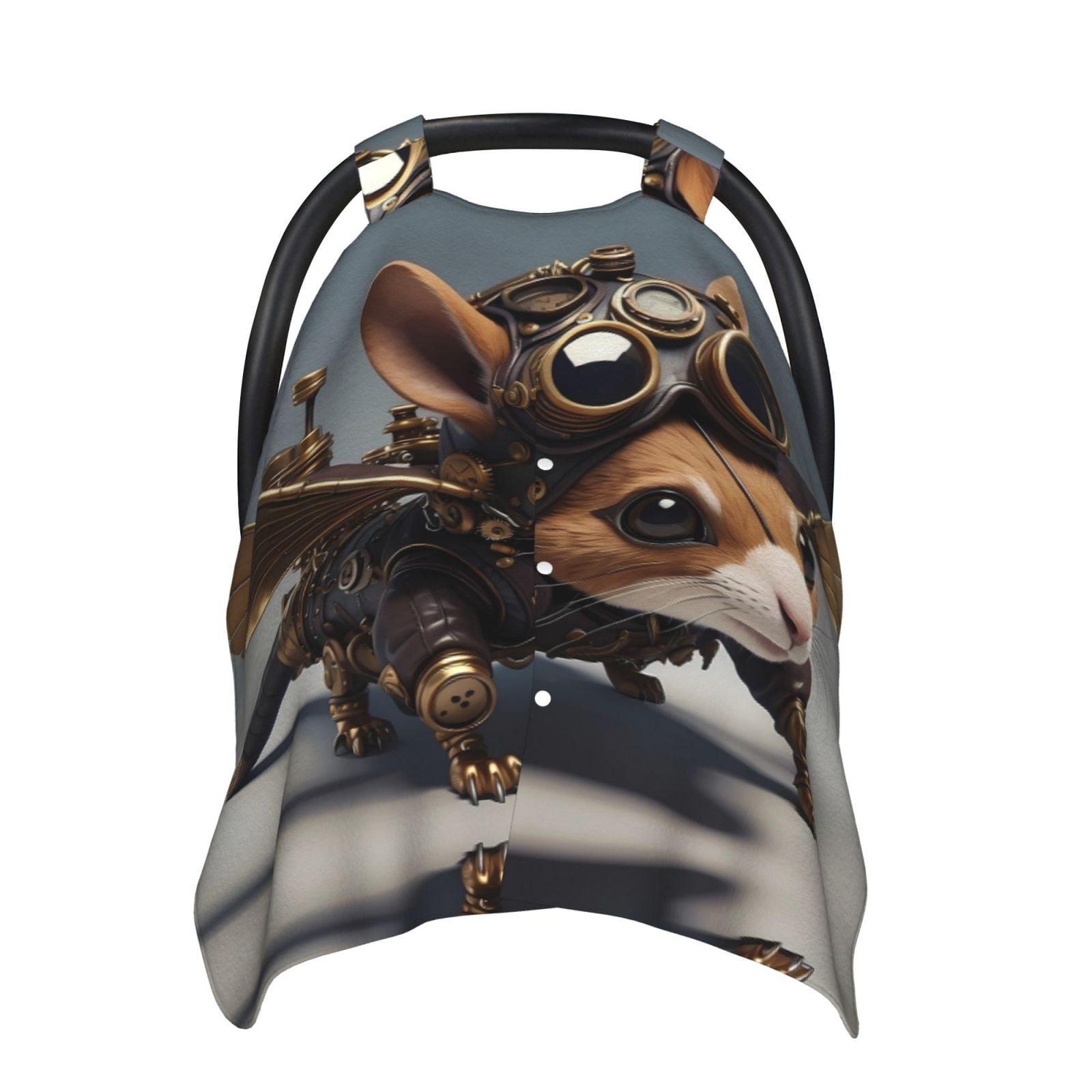 Car Seat Cover Baby - Steampunk Squirrel Pilot Breathable Infant Car Seat Cover for Baby Carseat, Lightweight Comfort Baby Essentials Must Haves Newborn Stuff for Girl Boy