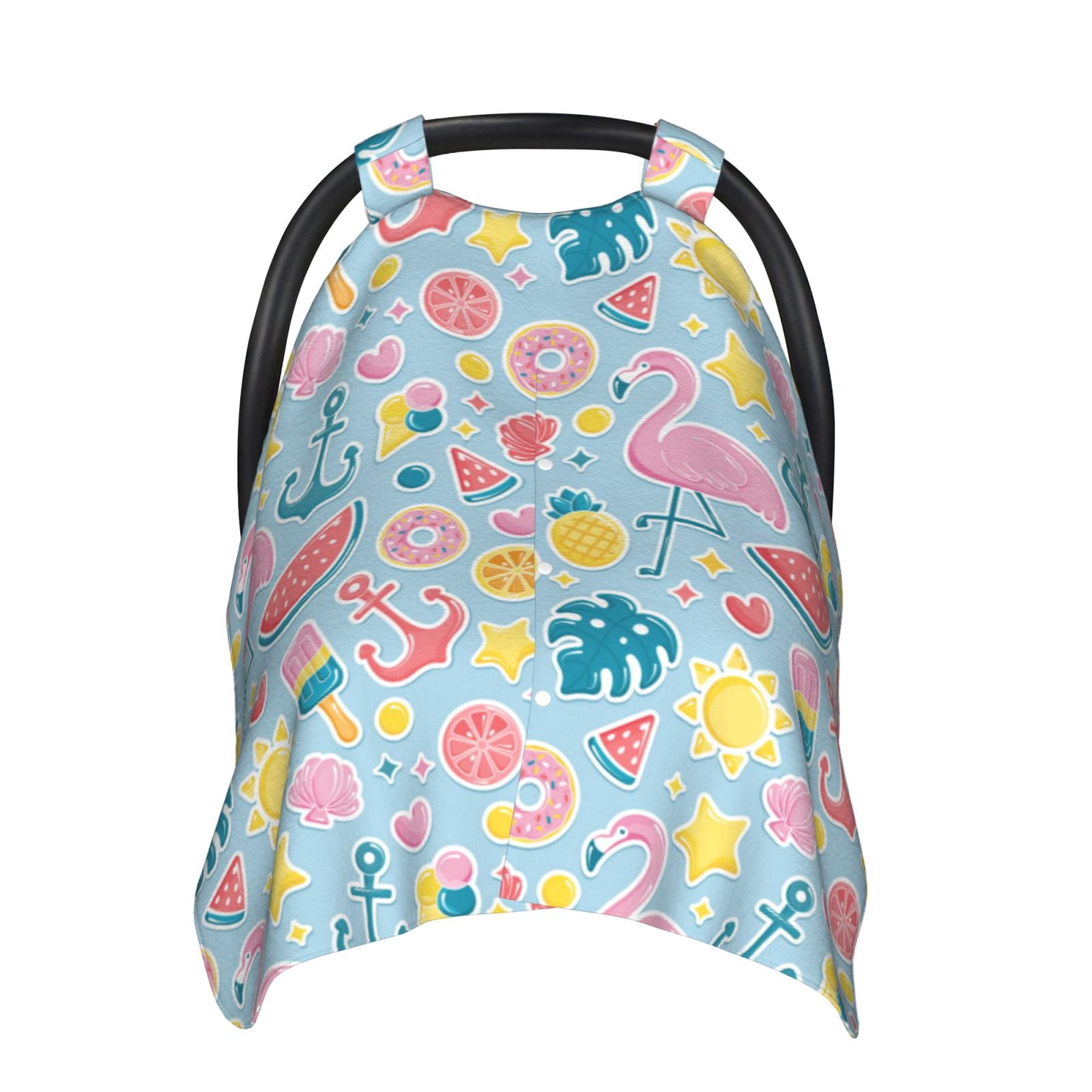 Car Seat Cover Baby - Summer Bird Watermelon Breathable Infant Car Seat Cover for Baby Carseat, Lightweight Comfort Baby Essentials Must Haves Newborn Stuff for Girl Boy