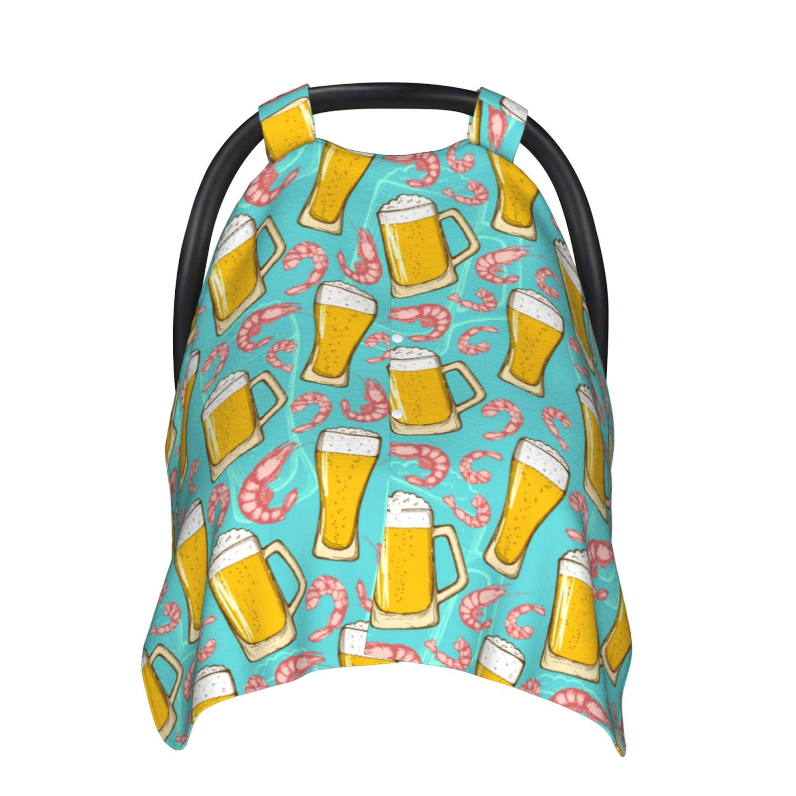 Car Seat Cover Baby - Summer Shrimps Beer Breathable Infant Car Seat Cover for Baby Carseat, Lightweight Comfort Baby Essentials Must Haves Newborn Stuff for Girl Boy