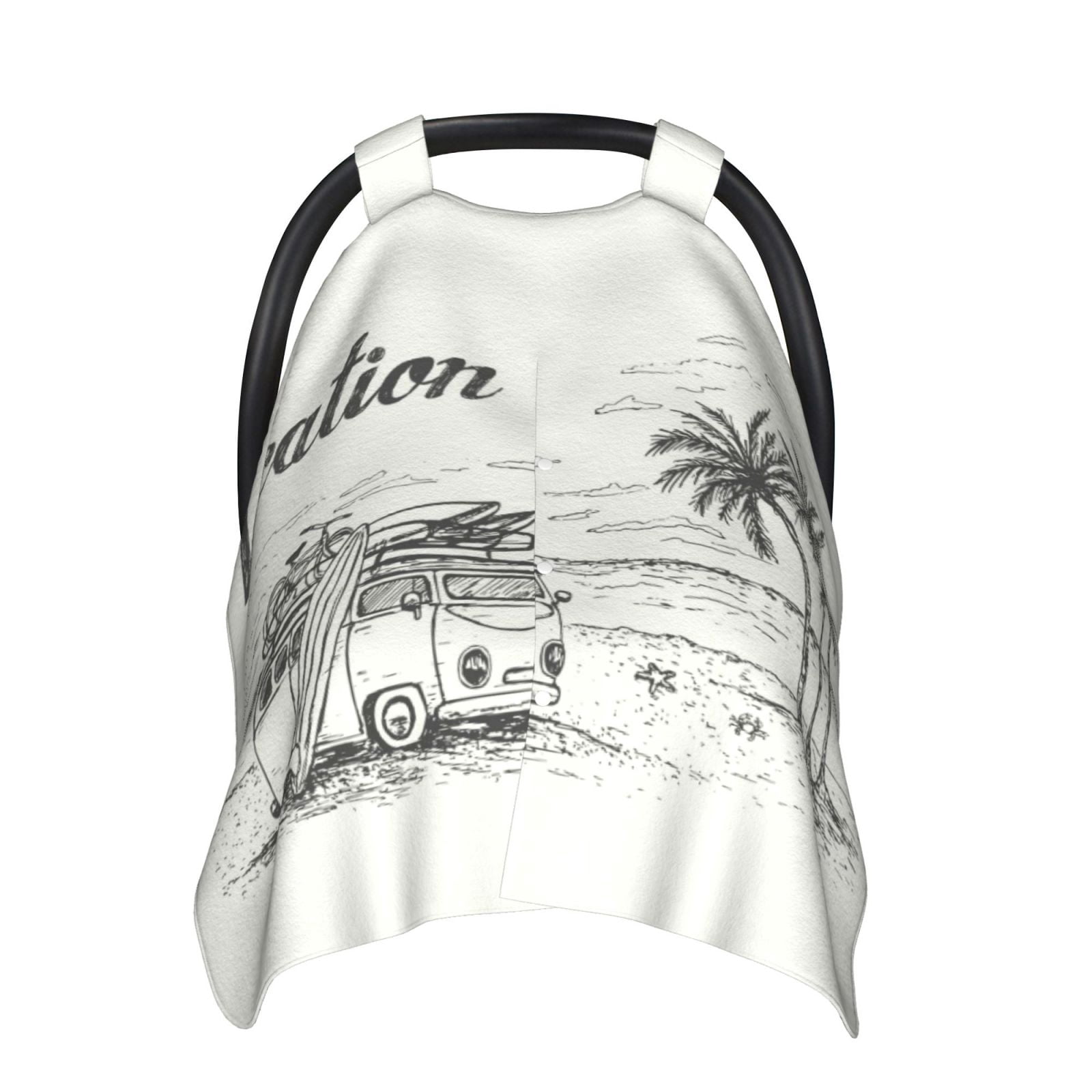 Car Seat Cover Baby - Summer Vacation Scene Camping Van Breathable Infant Car Seat Cover for Baby Carseat, Lightweight Comfort Baby Essentials Must Haves Newborn Stuff for Girl Boy