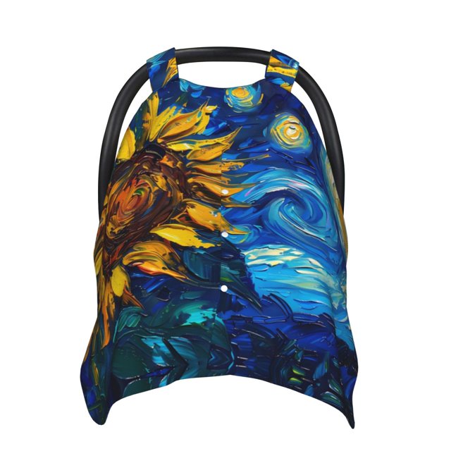 Car Seat Cover Baby Sunflower Starry Night Vibes Breathable Comfort