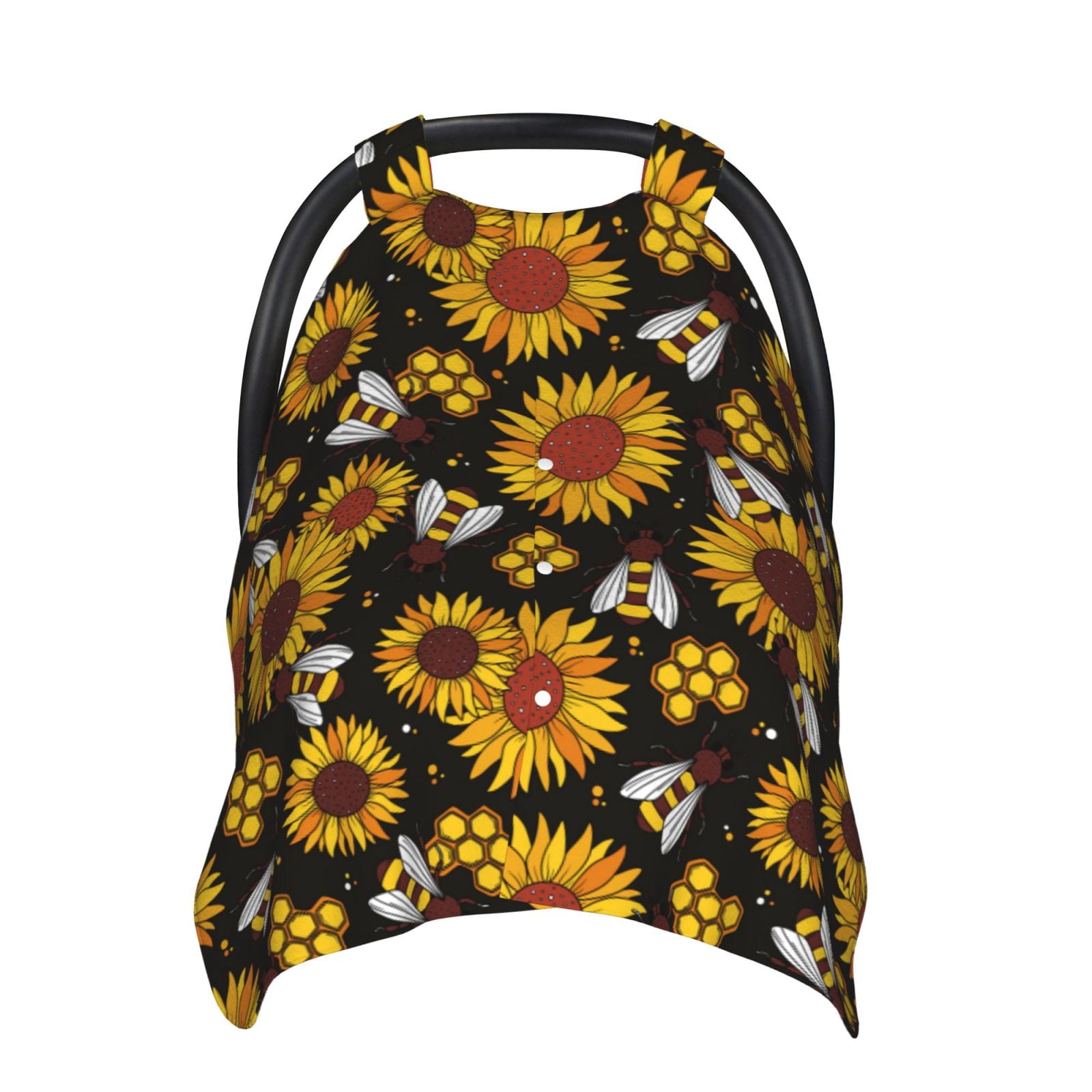 Car Seat Cover Baby - Sunflowers Honeycomb Breathable Infant Car Seat Cover for Baby Carseat, Lightweight Comfort Baby Essentials Must Haves Newborn Stuff for Girl Boy