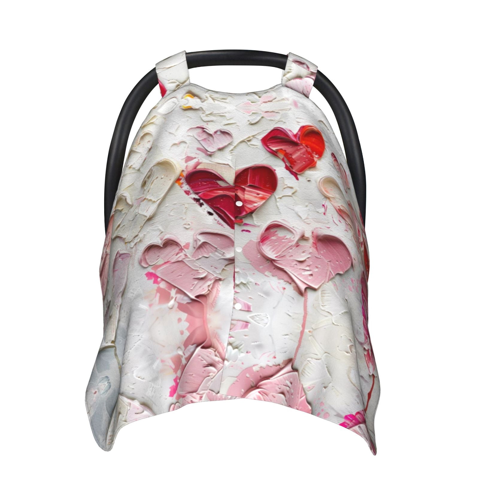 Car Seat Cover Baby - Textured Heart Abstract Art Breathable Infant Car Seat Cover for Baby Carseat, Lightweight Comfort Baby Essentials Must Haves Newborn Stuff for Girl Boy