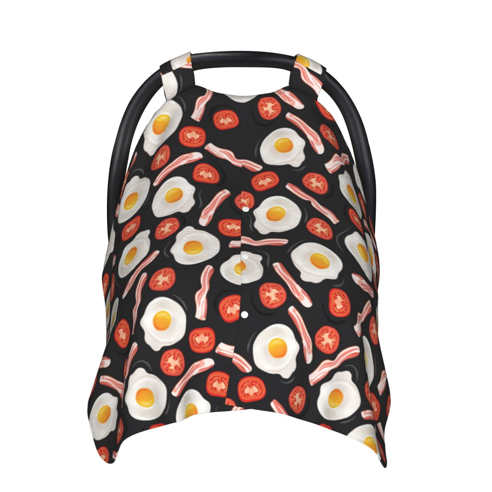 Car Seat Cover Baby - Tomato Bacon Omelette Breathable Infant Car Seat Cover for Baby Carseat, Lightweight Comfort Baby Essentials Must Haves Newborn Stuff for Girl Boy