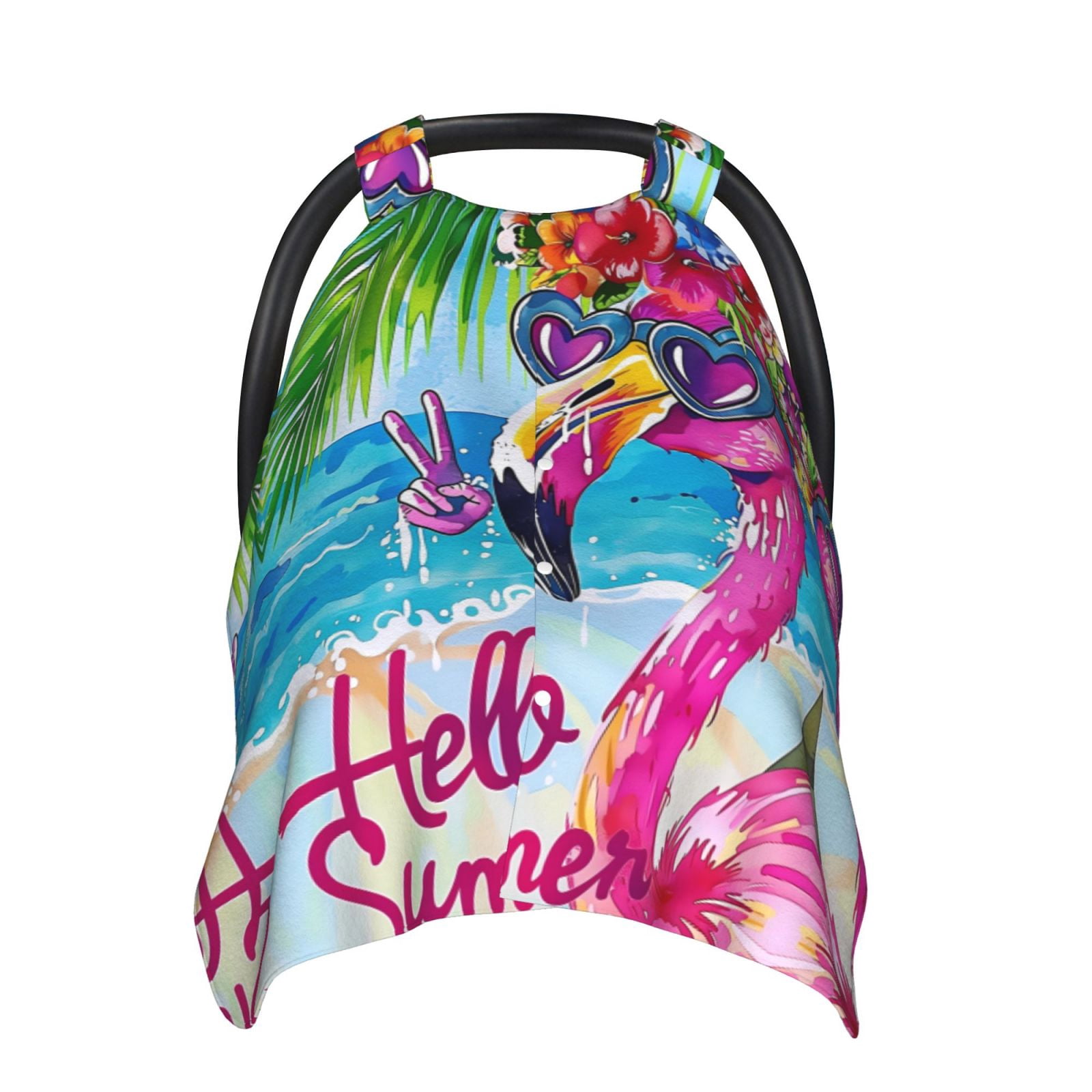 Car Seat Cover Baby - Tropical Flamingo Summer Breathable Infant Car Seat Cover for Baby Carseat, Lightweight Comfort Baby Essentials Must Haves Newborn Stuff for Girl Boy