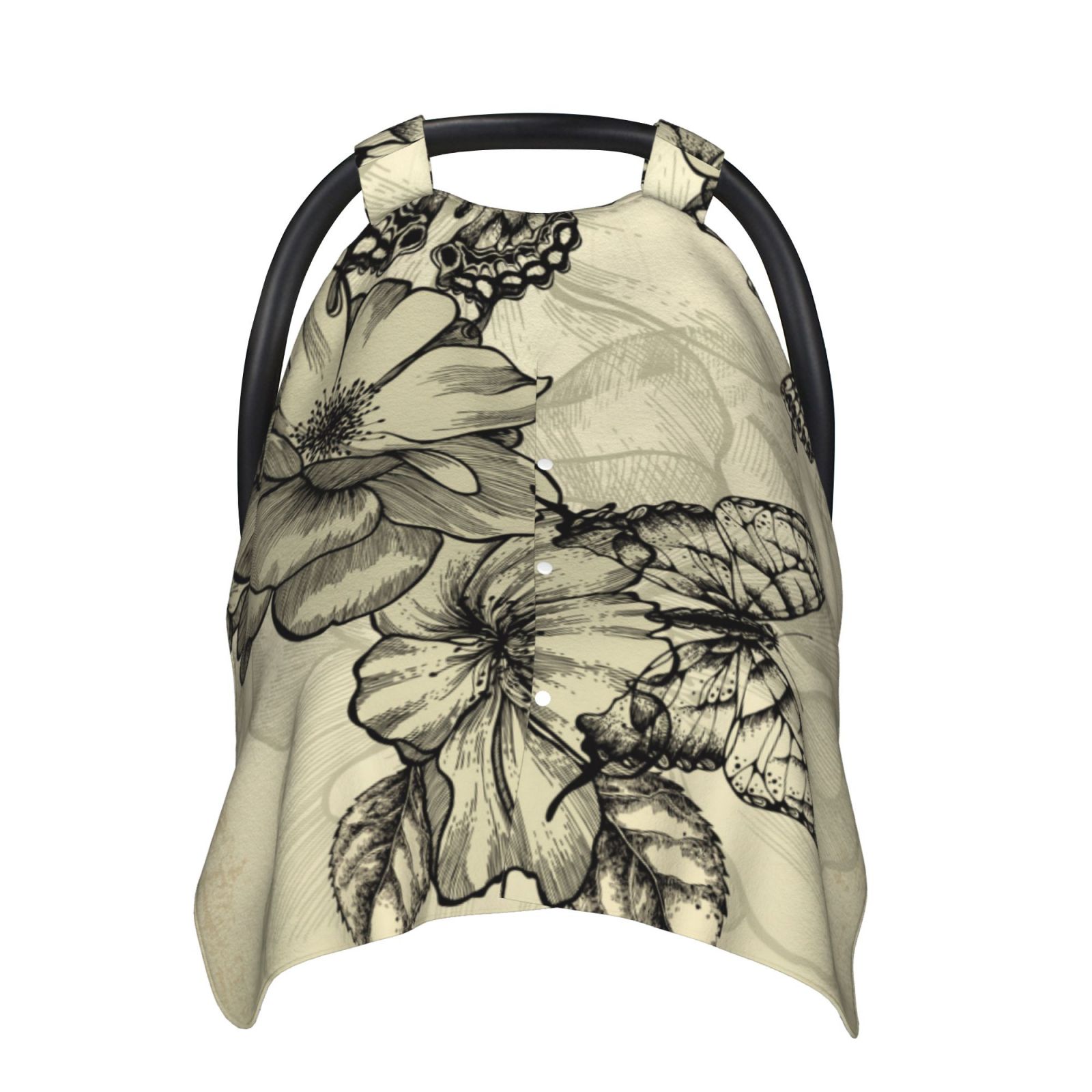 Car Seat Cover Baby - Vintage Floral (4) Breathable Infant Car Seat Cover for Baby Carseat, Lightweight Comfort Baby Essentials Must Haves Newborn Stuff for Girl Boy