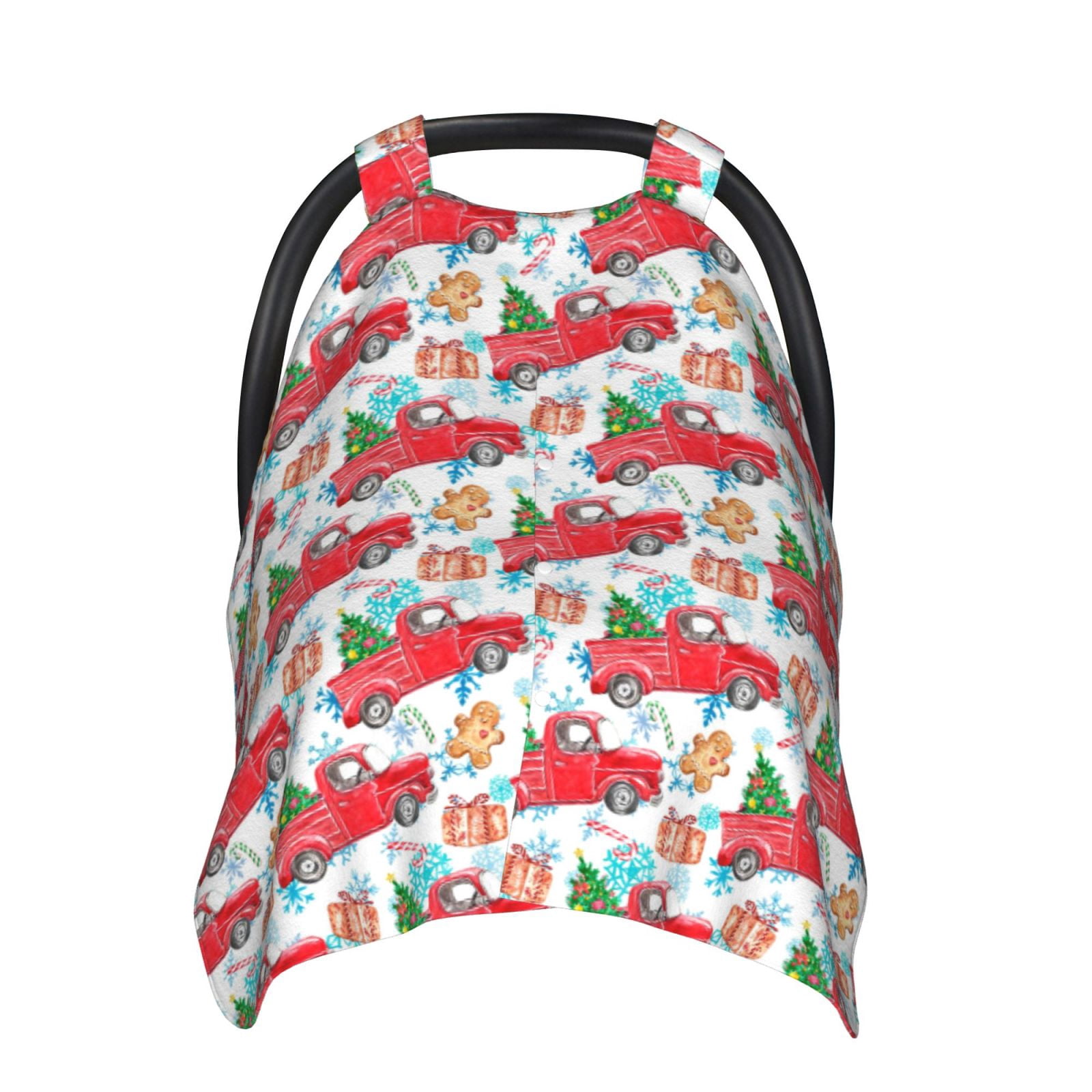 Car Seat Cover Baby - Watercolor Red Truck Fir Tree Breathable Infant Car Seat Cover for Baby Carseat, Lightweight Comfort Baby Essentials Must Haves Newborn Stuff for Girl Boy