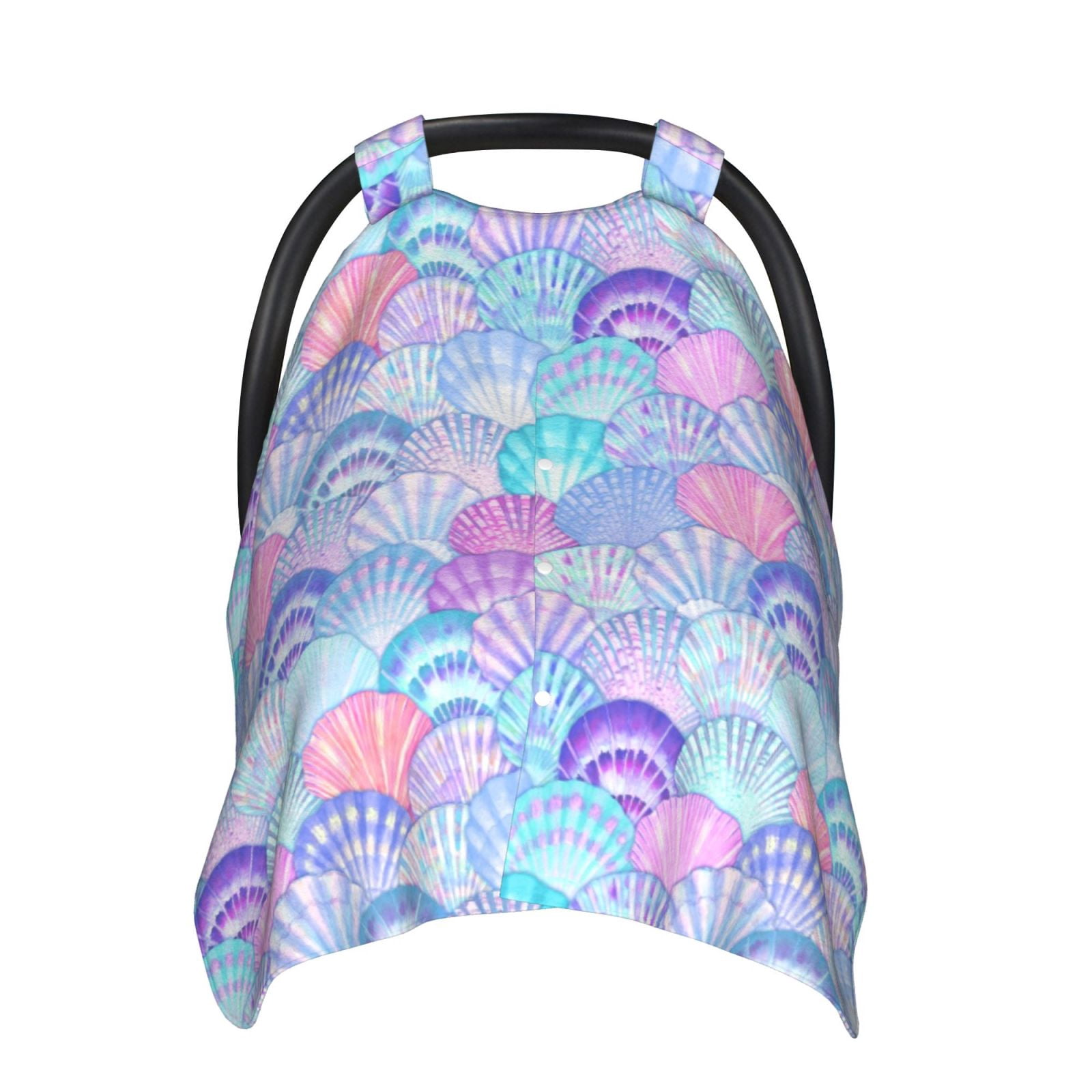 Car Seat Cover Baby - Watercolor Sea Shells 1 Breathable Infant Car Seat Cover for Baby Carseat, Lightweight Comfort Baby Essentials Must Haves Newborn Stuff for Girl Boy