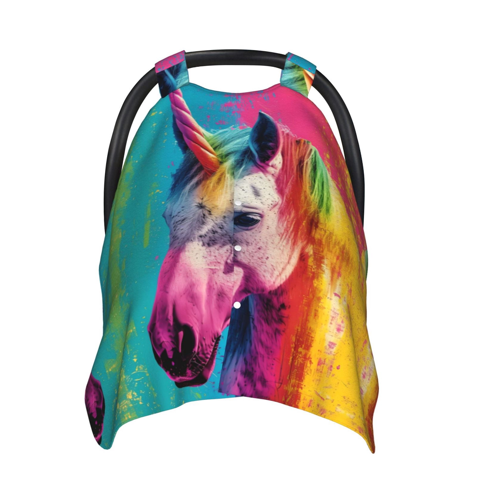 Car Seat Cover Baby - Watercolor White Horse Carseat Covers Baby for ...