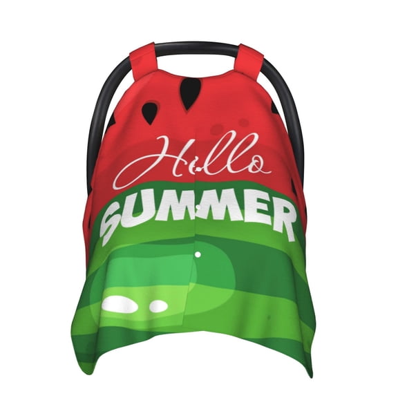 Car Seat Cover Baby - Watermelon Hello Summer Breathable Infant Car Seat Cover for Baby Carseat, Lightweight Comfort Baby Essentials Must Haves Newborn Stuff for Girl Boy