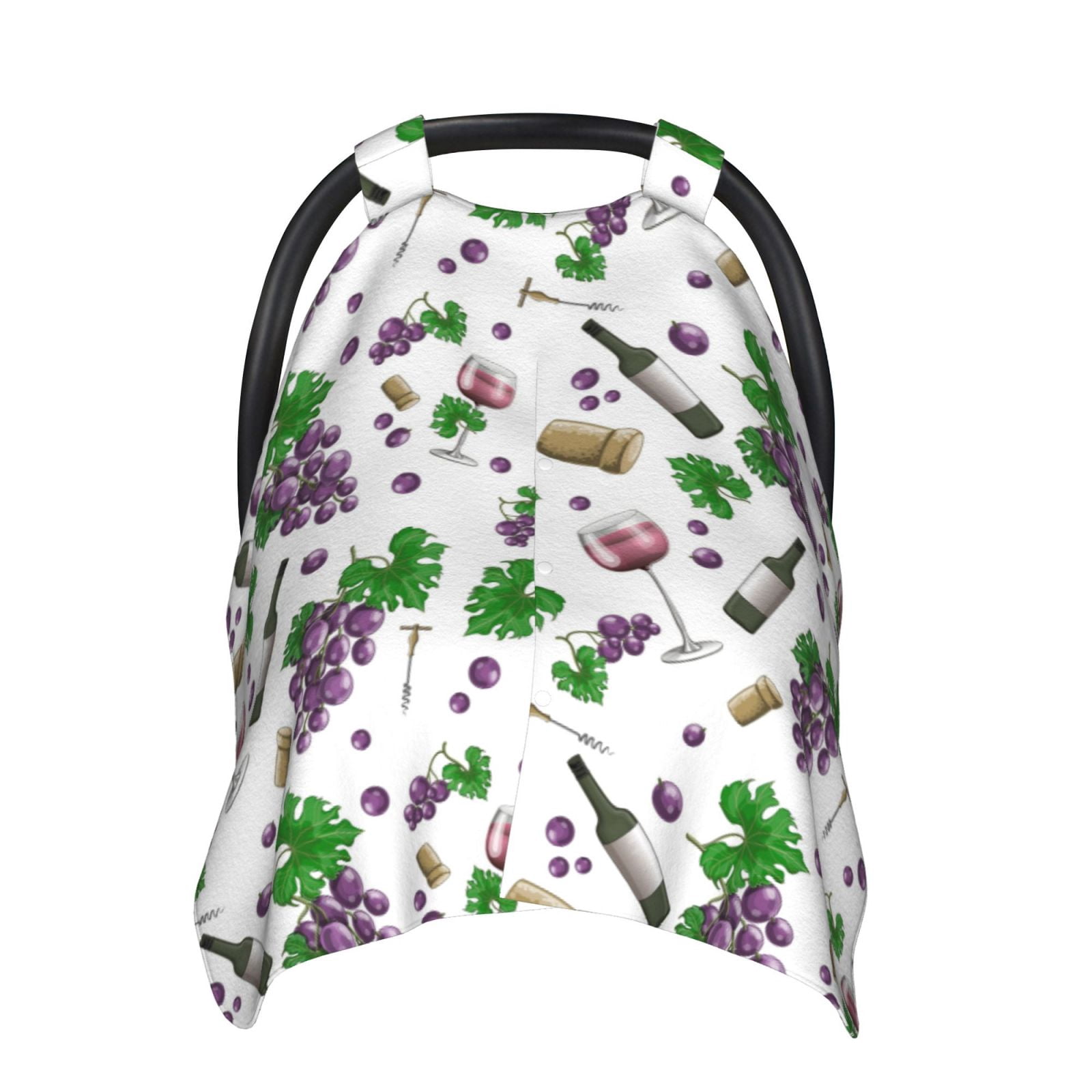 Car Seat Cover Baby - Wine Print Purple Breathable Infant Car Seat Cover for Baby Carseat, Lightweight Comfort Baby Essentials Must Haves Newborn Stuff for Girl Boy