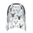thumbnail image 1 of Car Seat Cover Baby - Winter Art Blue and Black Moose Breathable Infant Car Seat Cover for Baby Carseat, Lightweight Comfort Baby Essentials Must Haves Newborn Stuff for Girl Boy, 1 of 7