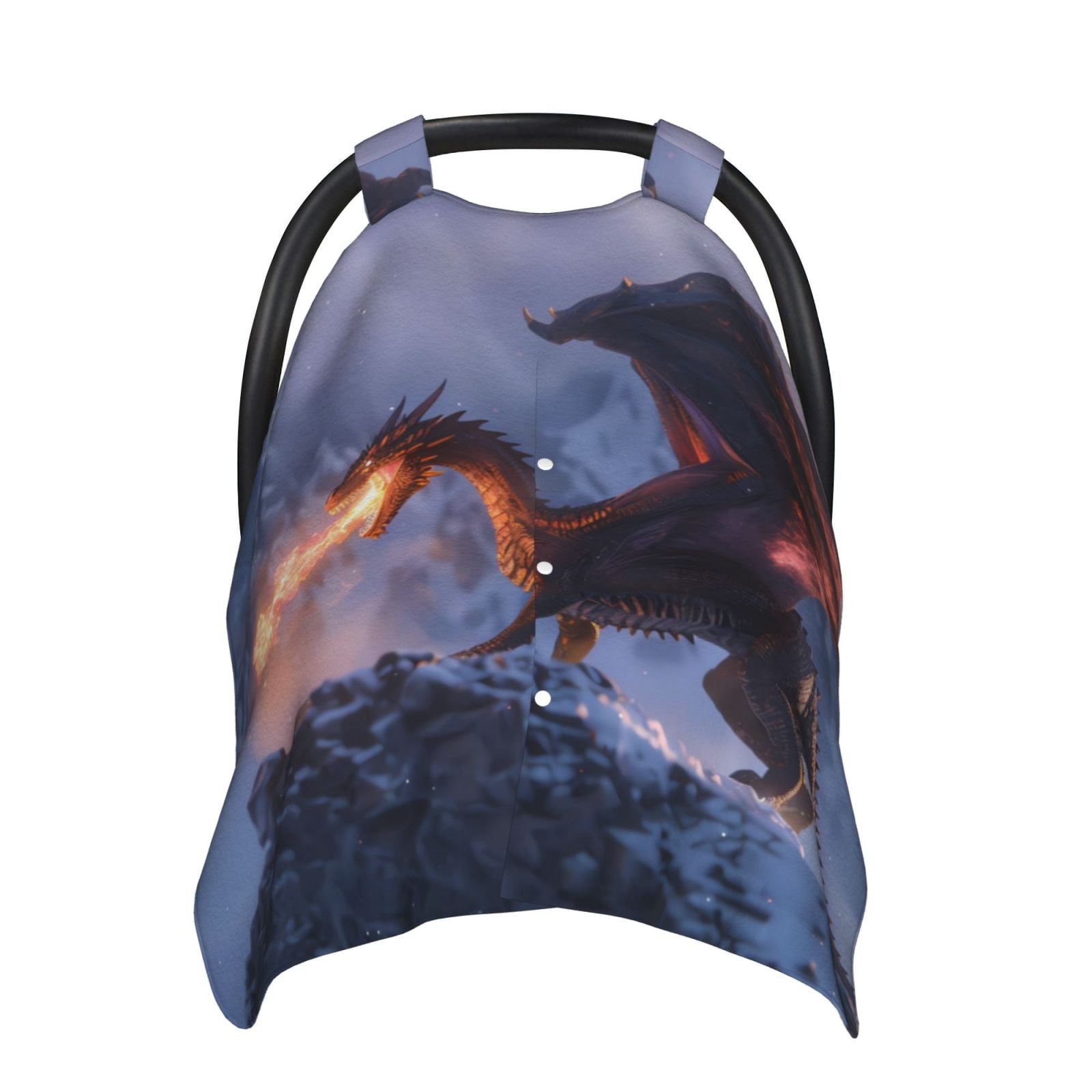 Car Seat Cover Baby - Winter Fire Dragon Breathable Infant Car Seat Cover for Baby Carseat, Lightweight Comfort Baby Essentials Must Haves Newborn Stuff for Girl Boy