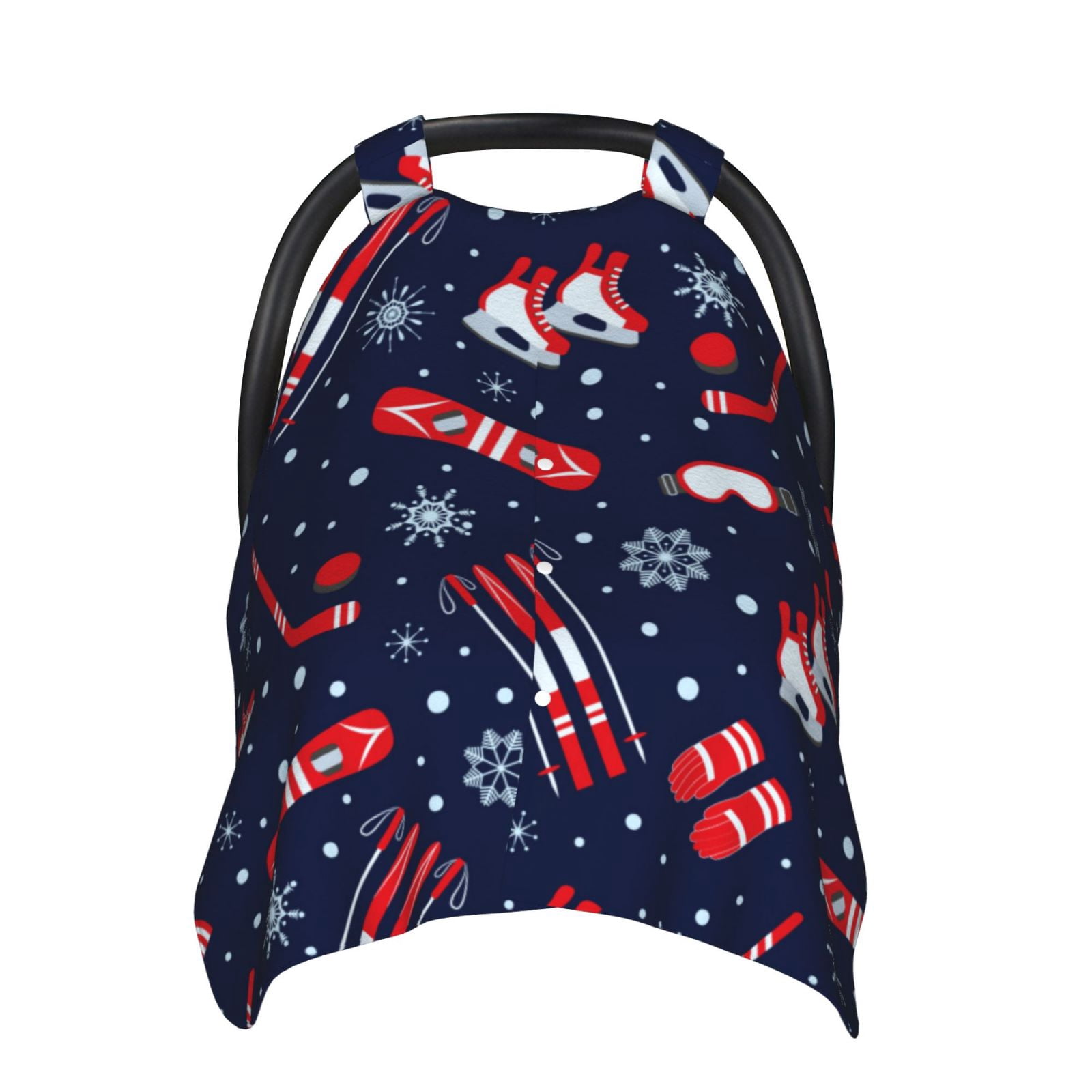 Car Seat Cover Baby - Winter Skiing Snowflakes Breathable Infant Car Seat Cover for Baby Carseat, Lightweight Comfort Baby Essentials Must Haves Newborn Stuff for Girl Boy