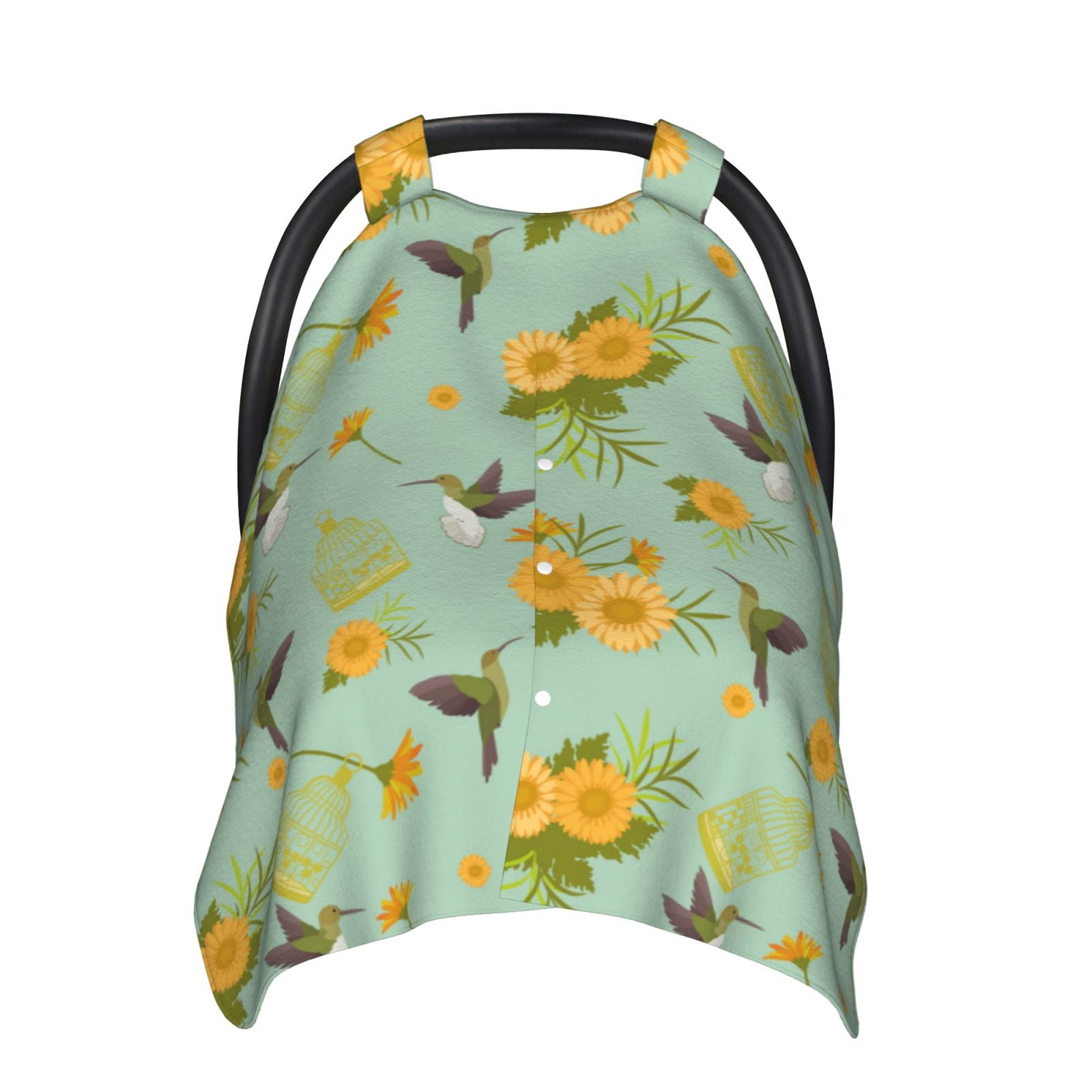 Car Seat Cover Baby, Yellow Chrysanthemum Hummingbird Baby Car Seat