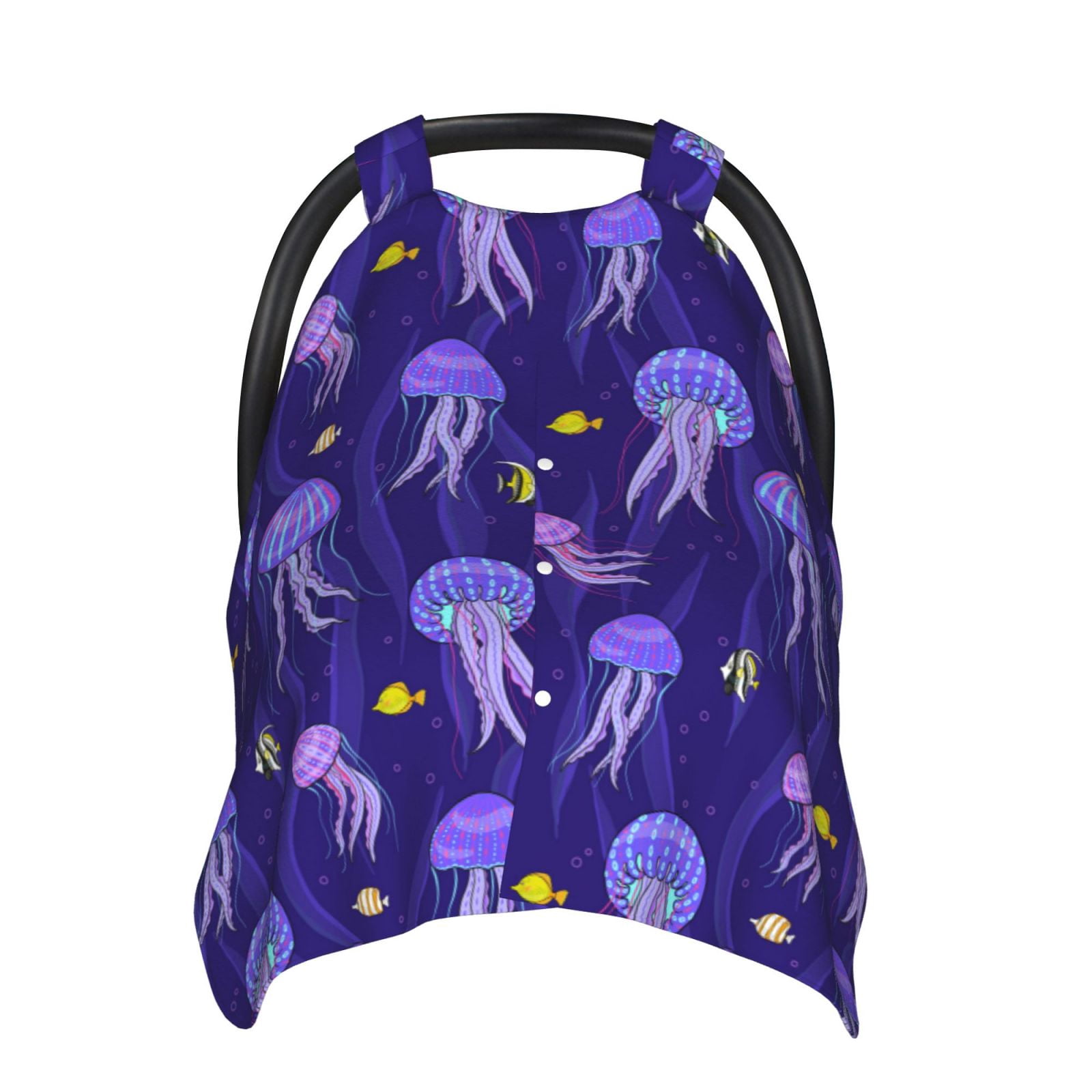 Car Seat Cover Baby - Yellow Fish Purple Jellyfish Breathable Infant Car Seat Cover for Baby Carseat, Lightweight Comfort Baby Essentials Must Haves Newborn Stuff for Girl Boy